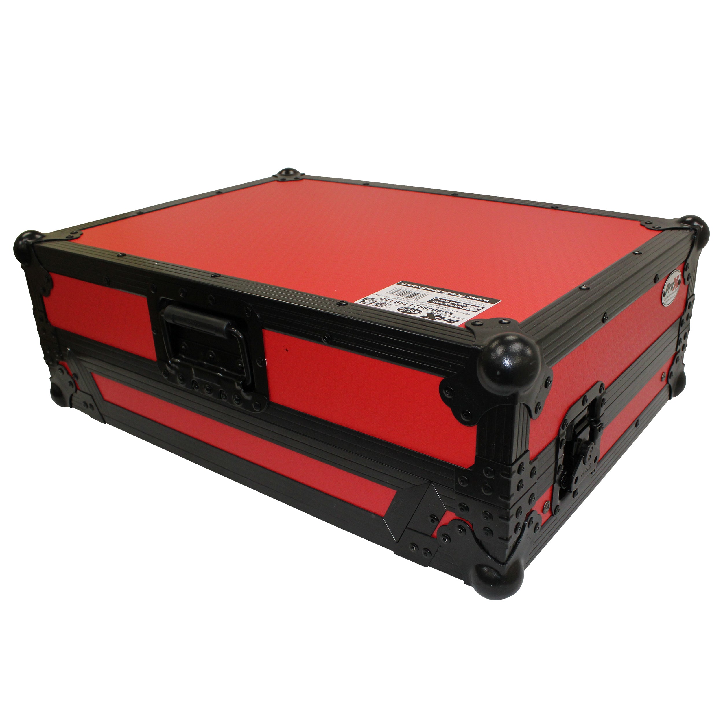 ATA Flight Case For Pioneer DDJ-SR2 DJ Controller with Laptop Shelf and LED  - Black Red