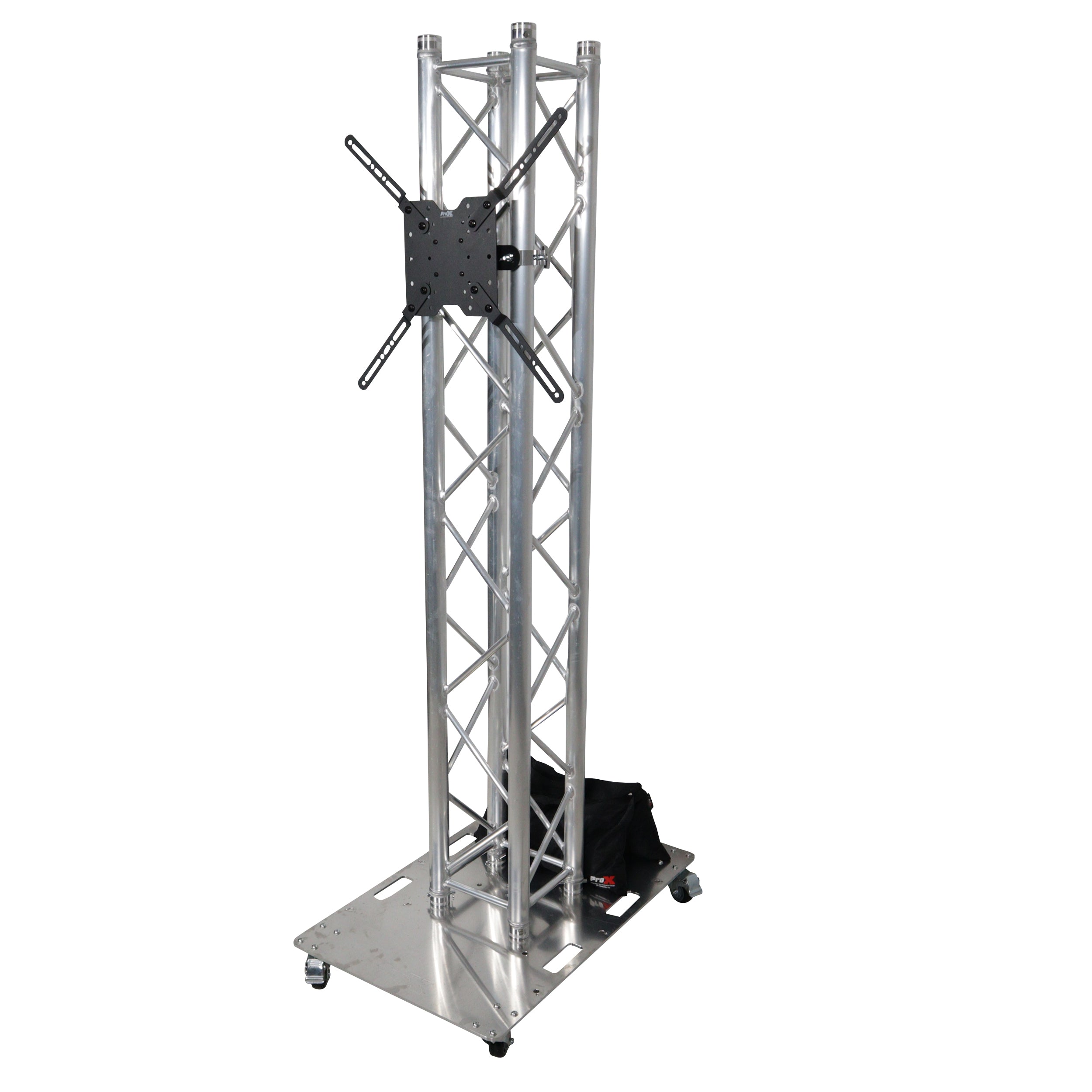 Totem Package - 2 meter 6.56 Ft with 24x30" Base Plate on wheels and TV Braket hold up to 80" TV