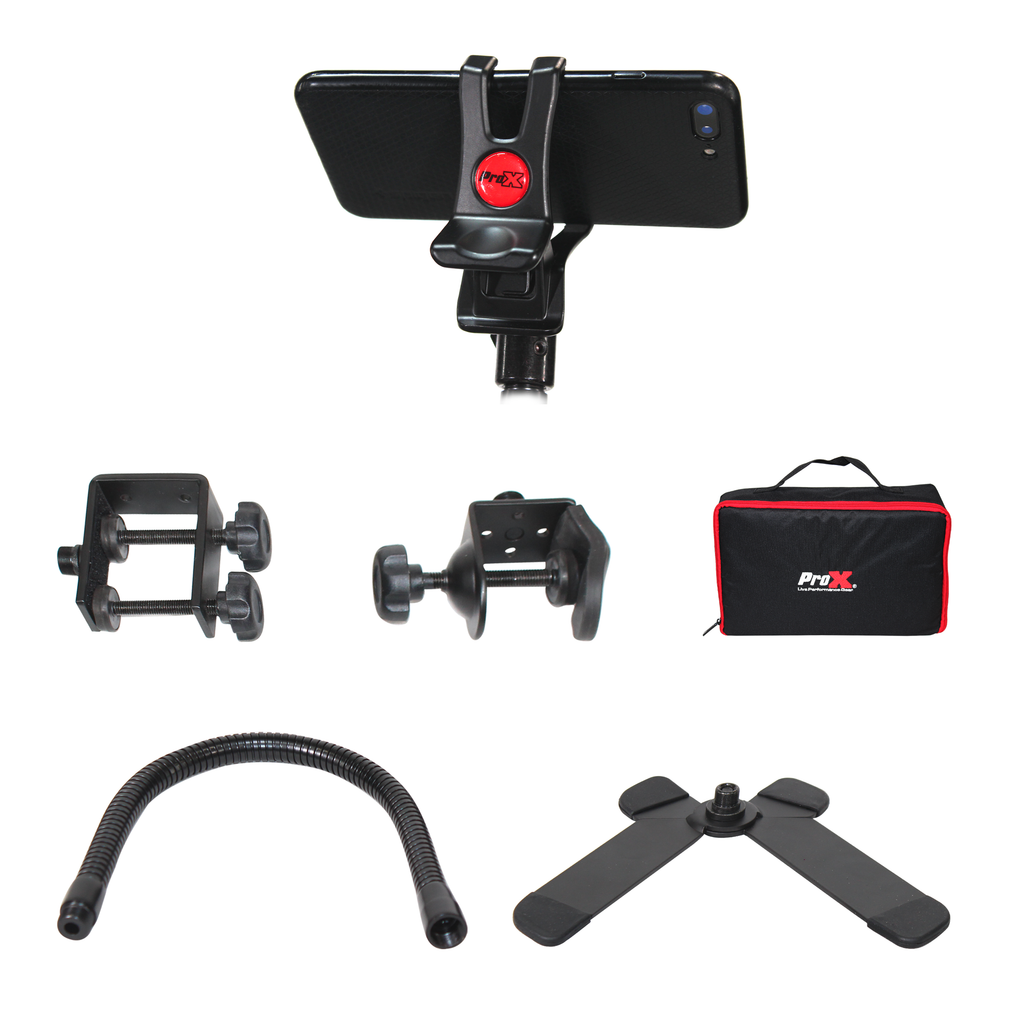 6PCS Mobi Buddy Hands Free Mobile Device Clip Kit DJ Cellphone holder Selfie Stick Table Stand Tripod Clamp and Case