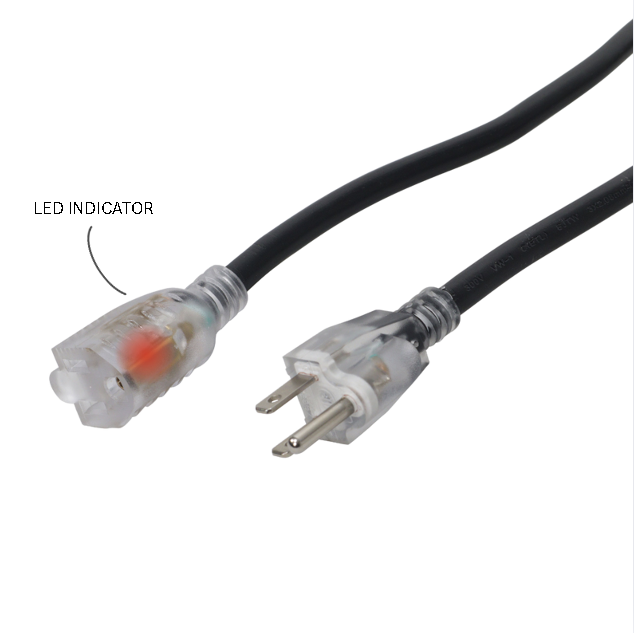 10' Ft. 120VAC NEMA 15 Male to 3 Outlet Female Power-Extension Cord 12 AWG