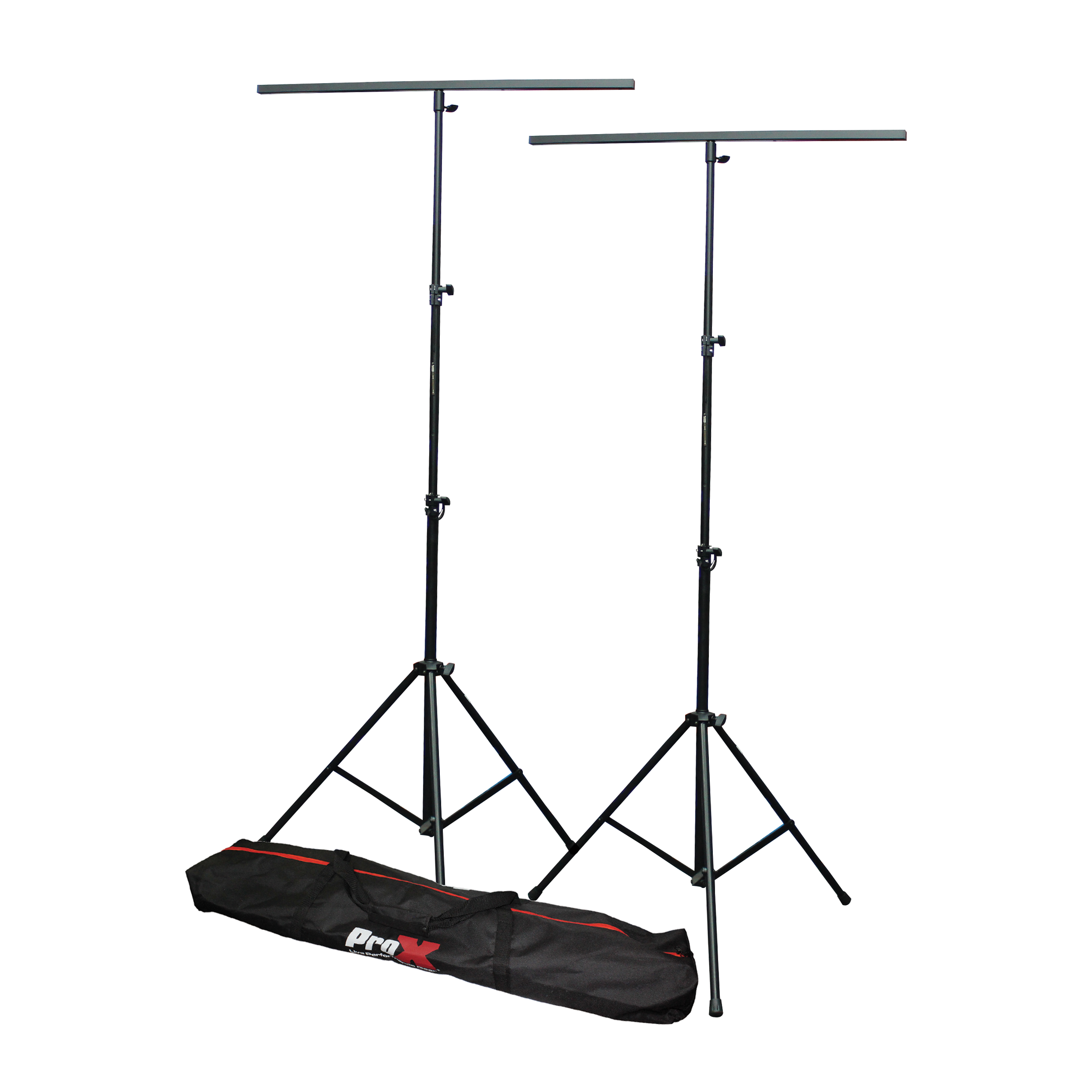 Set of (2) 9 Ft. Lighting Stand Package with T-Bars and Carrying Bag