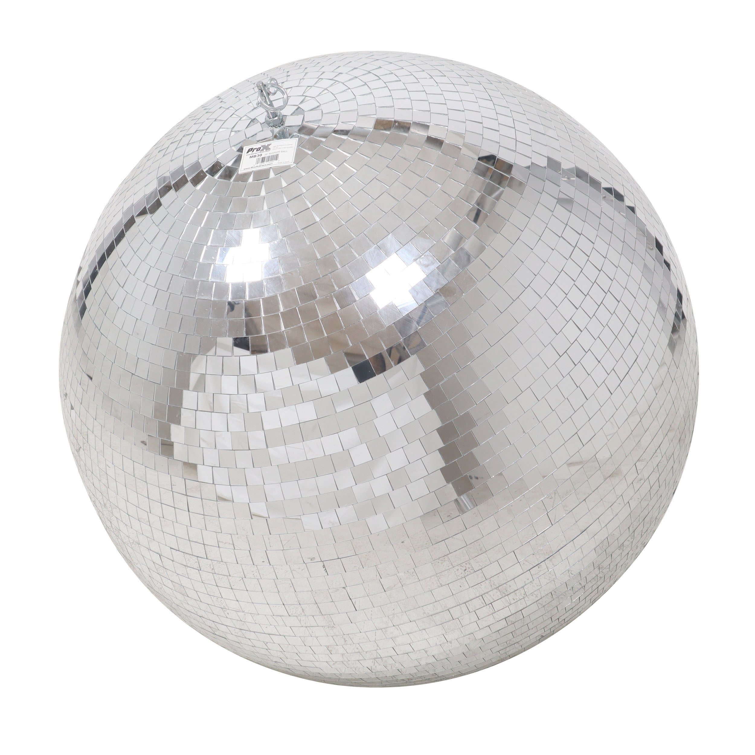 30" inch Mirror Disco Ball Bright Silver Reflective Indoor DJ Sphere with Hanging Ring for Lighting