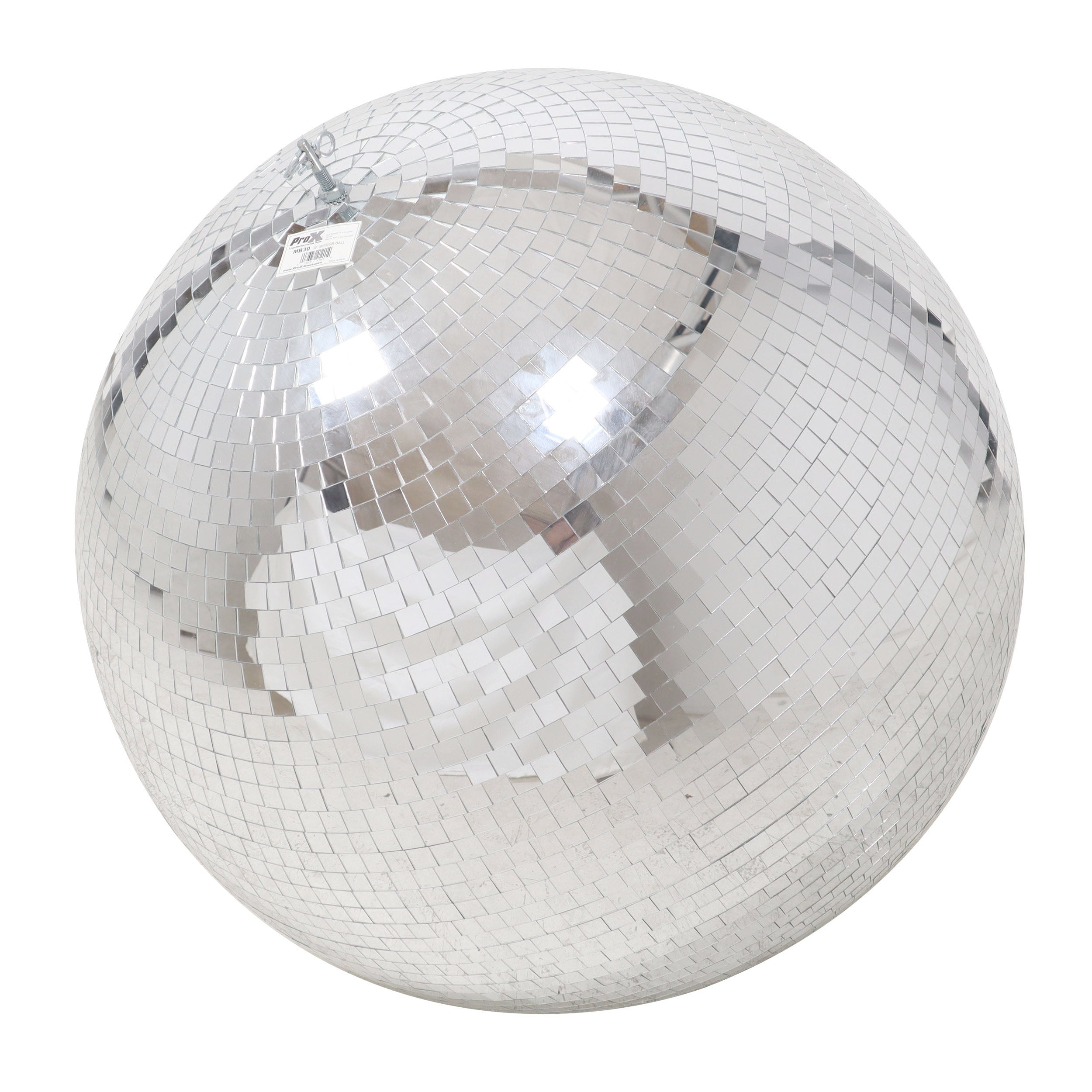 30" inch Mirror Disco Ball Bright Silver Reflective Indoor DJ Sphere with Hanging Ring for Lighting