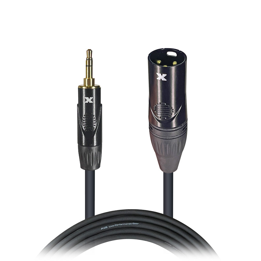 50PCS 10 Ft. Unbalanced 1/8" (3.5mm) TRS-M Mini to XLR3-M High Performance Audio Cable