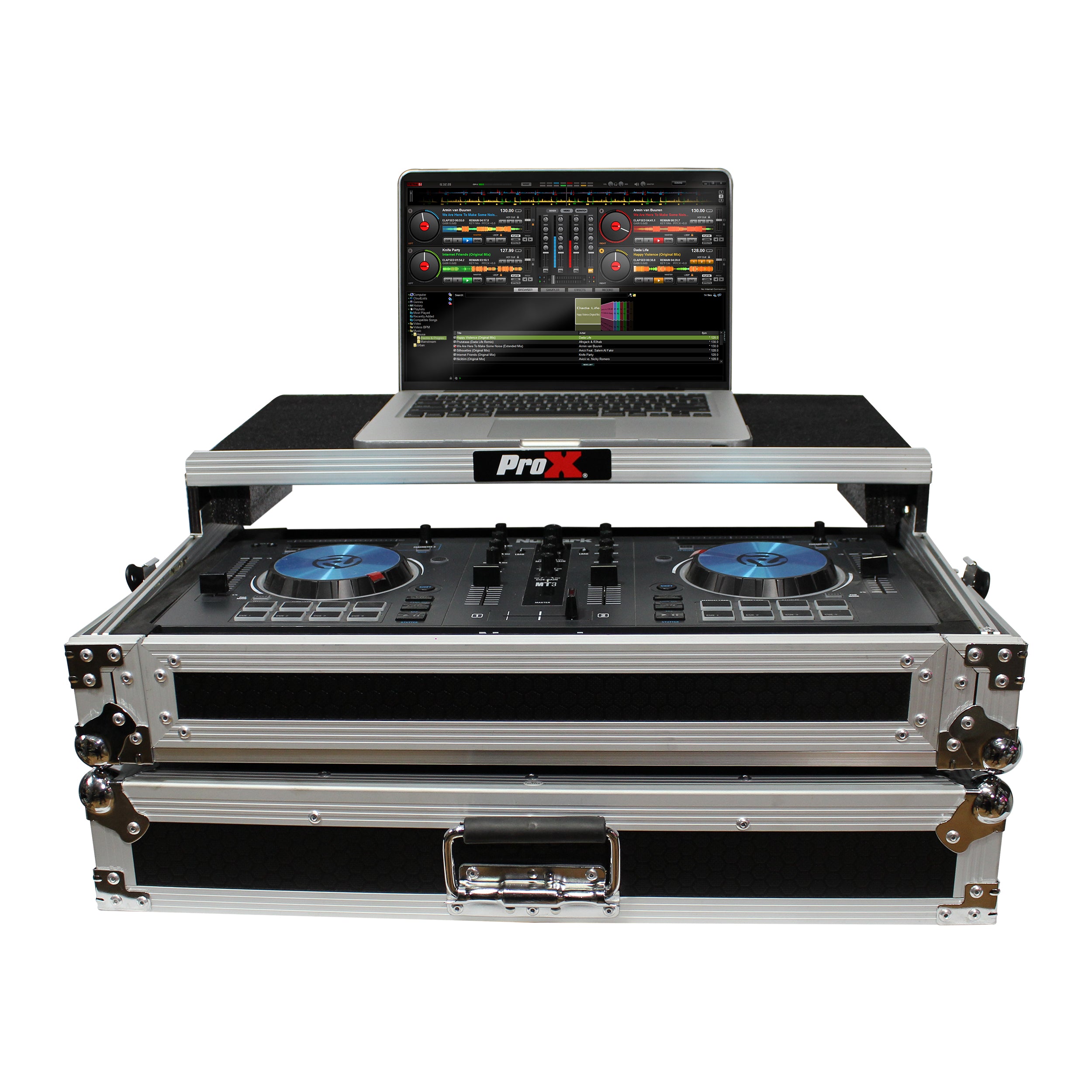 Flight Case for Numark MixTrack 3 Pro 3 and Platinum Digital Controller W-Laptop Shelf