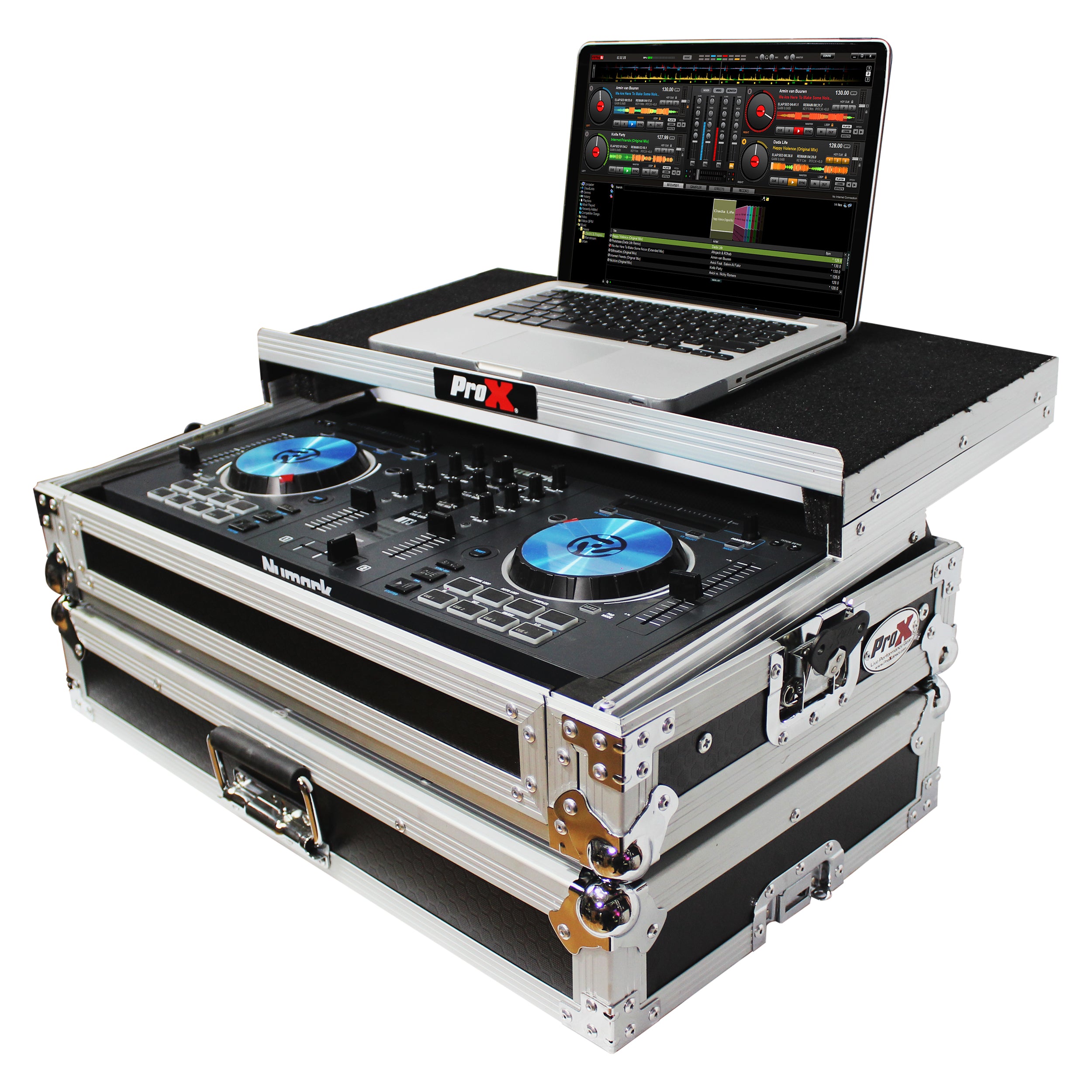 Flight Case for Numark MixTrack 3 Pro 3 and Platinum Digital Controller W-Laptop Shelf