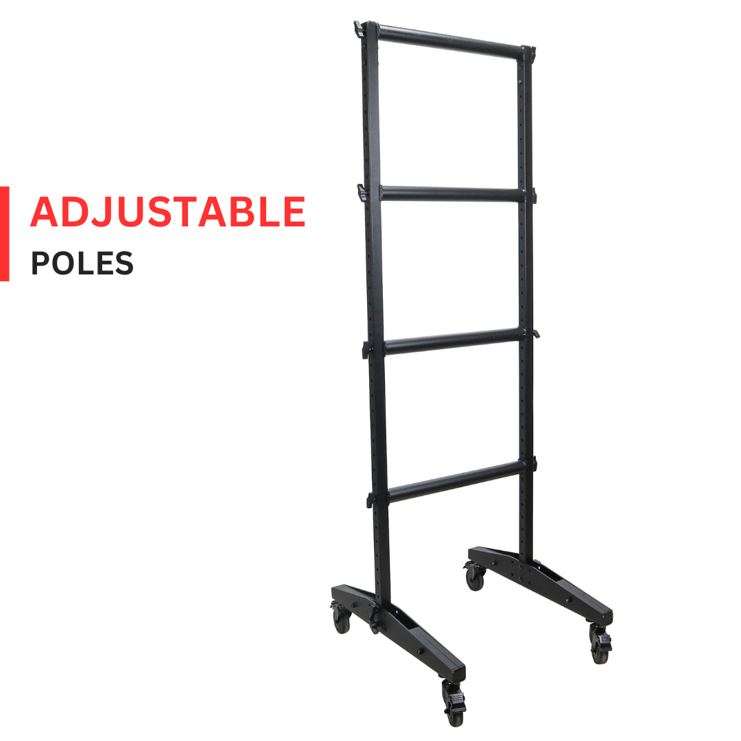 7FT Lighting Fixture Moving Head U-Grid Module with 4 Adjustable Bars and Casters or Rubber Feet or Down Rigging