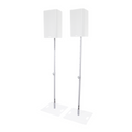 Pair of Polaris Speaker Poles– 2 Adjustable Speaker Poles with Bag in White