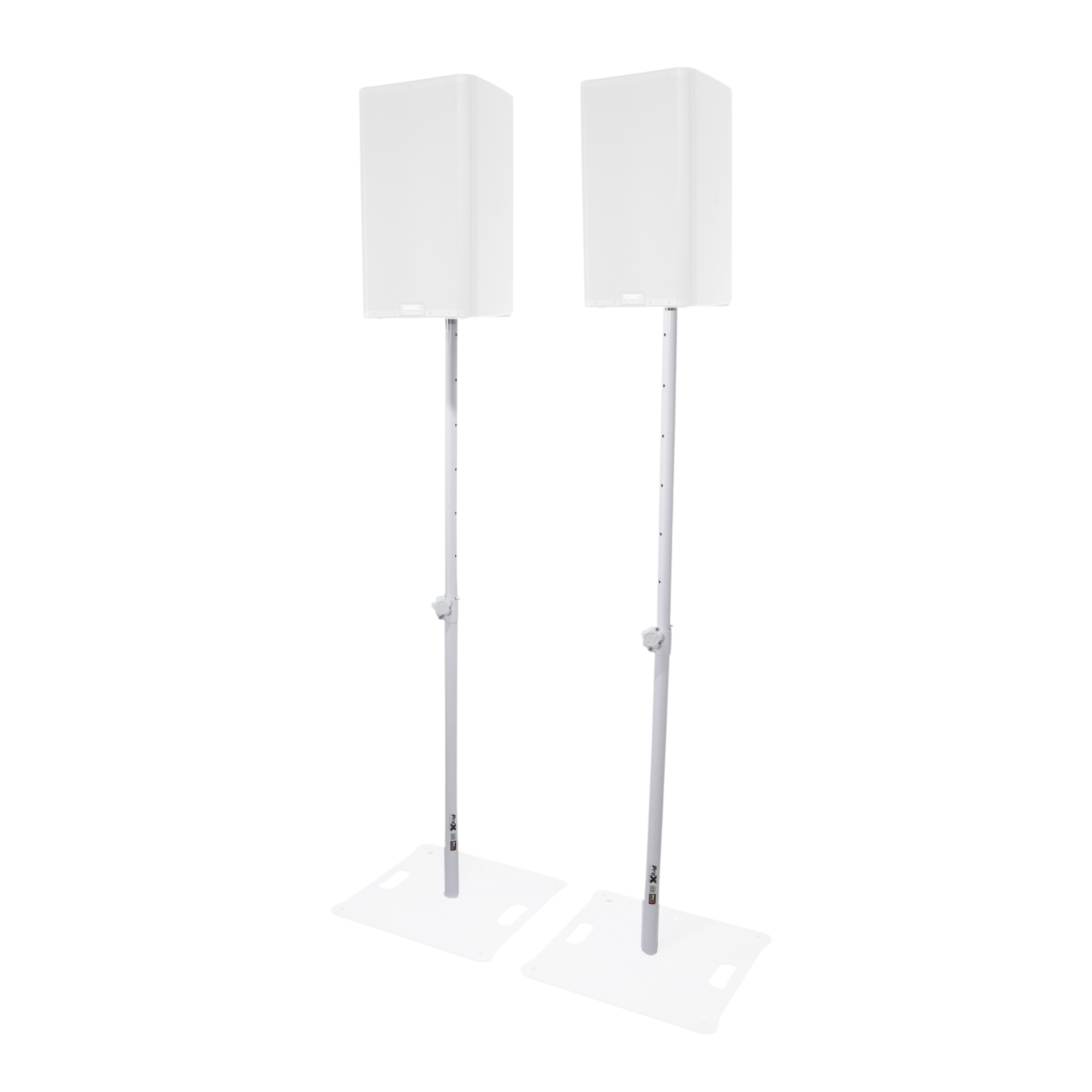Pair of Polaris Speaker Poles– 2 Adjustable Speaker Poles with Bag in White
