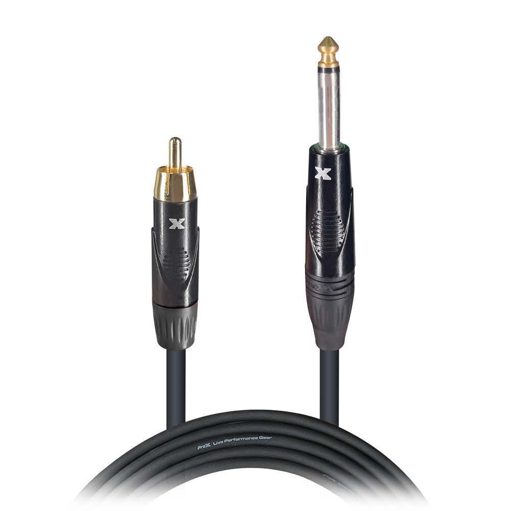 50PCS 3 Ft. Unbalanced RCA Male to 1/4" Male High Performance Audio Cable