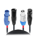 50PCS 3' Ft Dual 14AWG Powerkon to Dual XLR Combo Link Jumper Cable