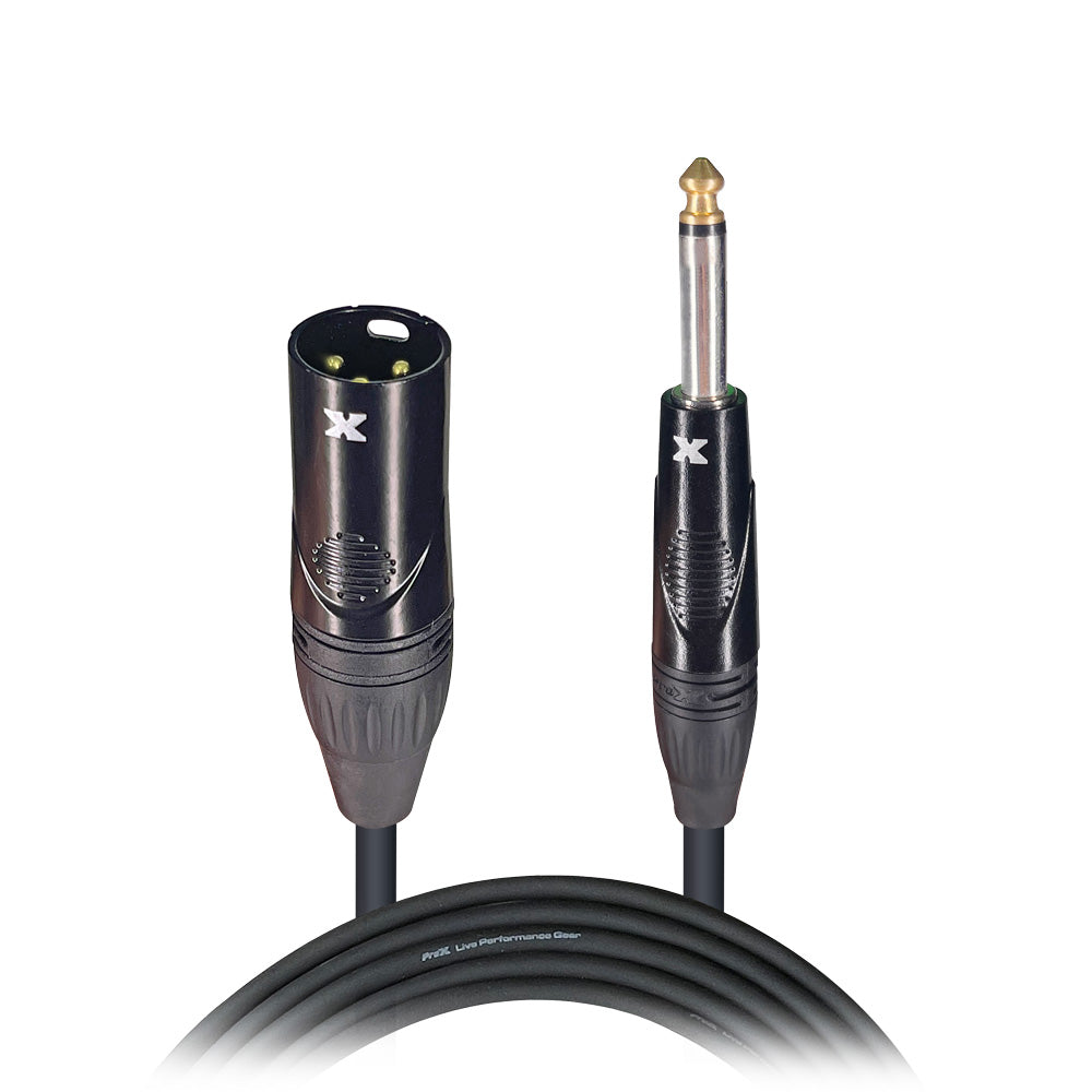 10PCS 10 Ft. Unbalanced 1/4" TS-M to XLR3-M High Performance Audio Cable