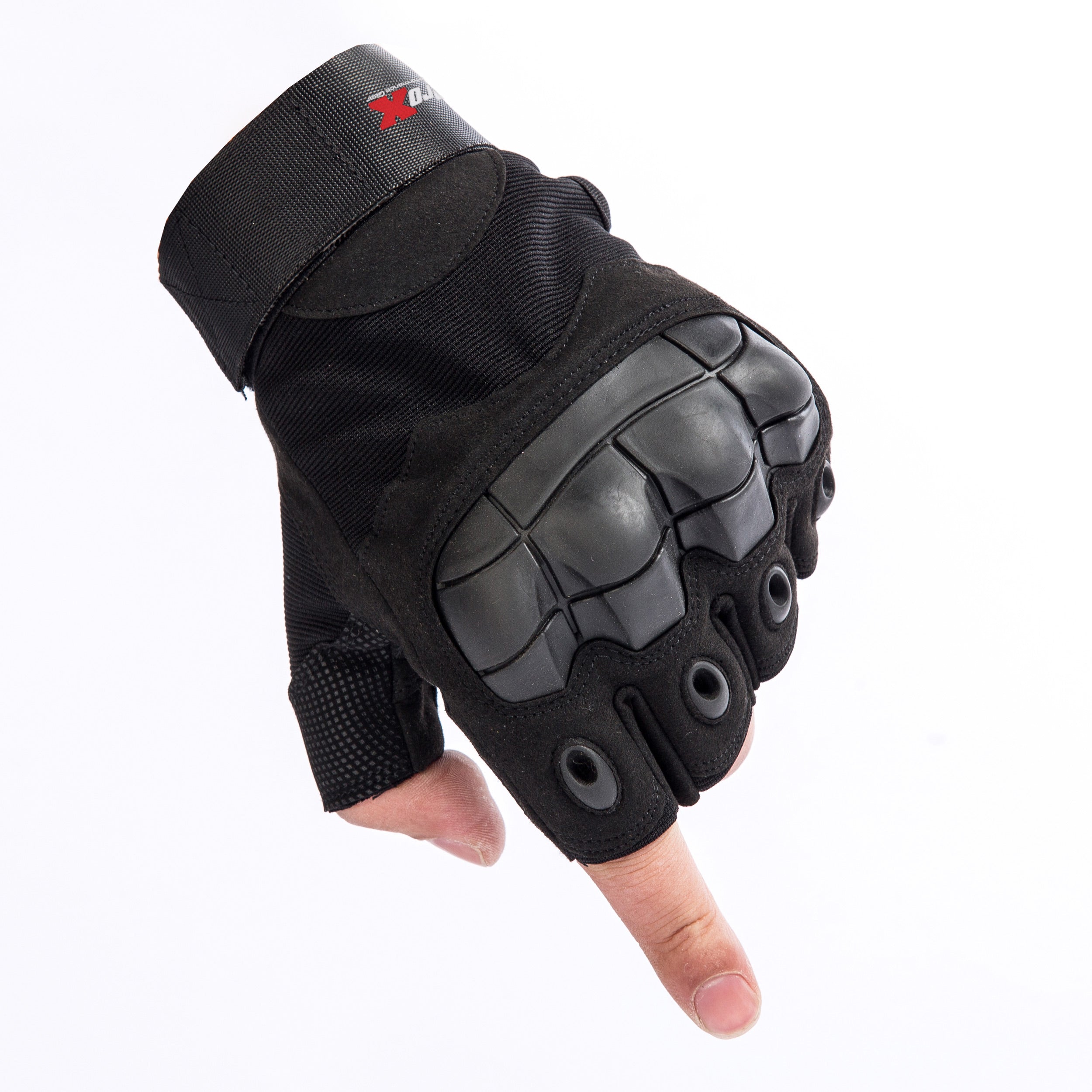 X-GRIPZ Hard Rubber Knuckle  Fingerless Gloves - For Truss and Stage Performance