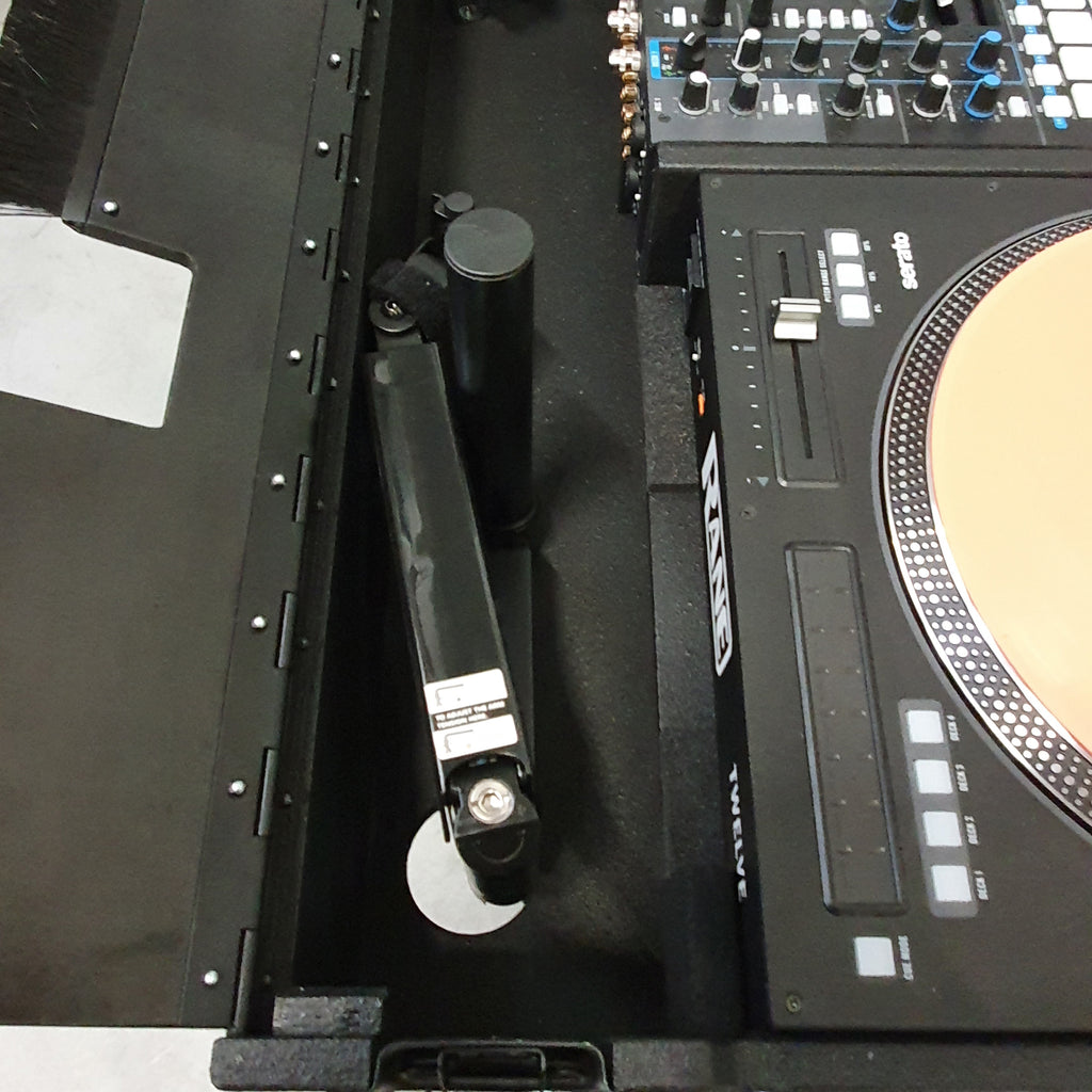 Flip-Ready Easy Retracting Hydraulic Lift Case for RANE Twelve Seventy and Seventy Two MKII Series , with Two Laptop Arms