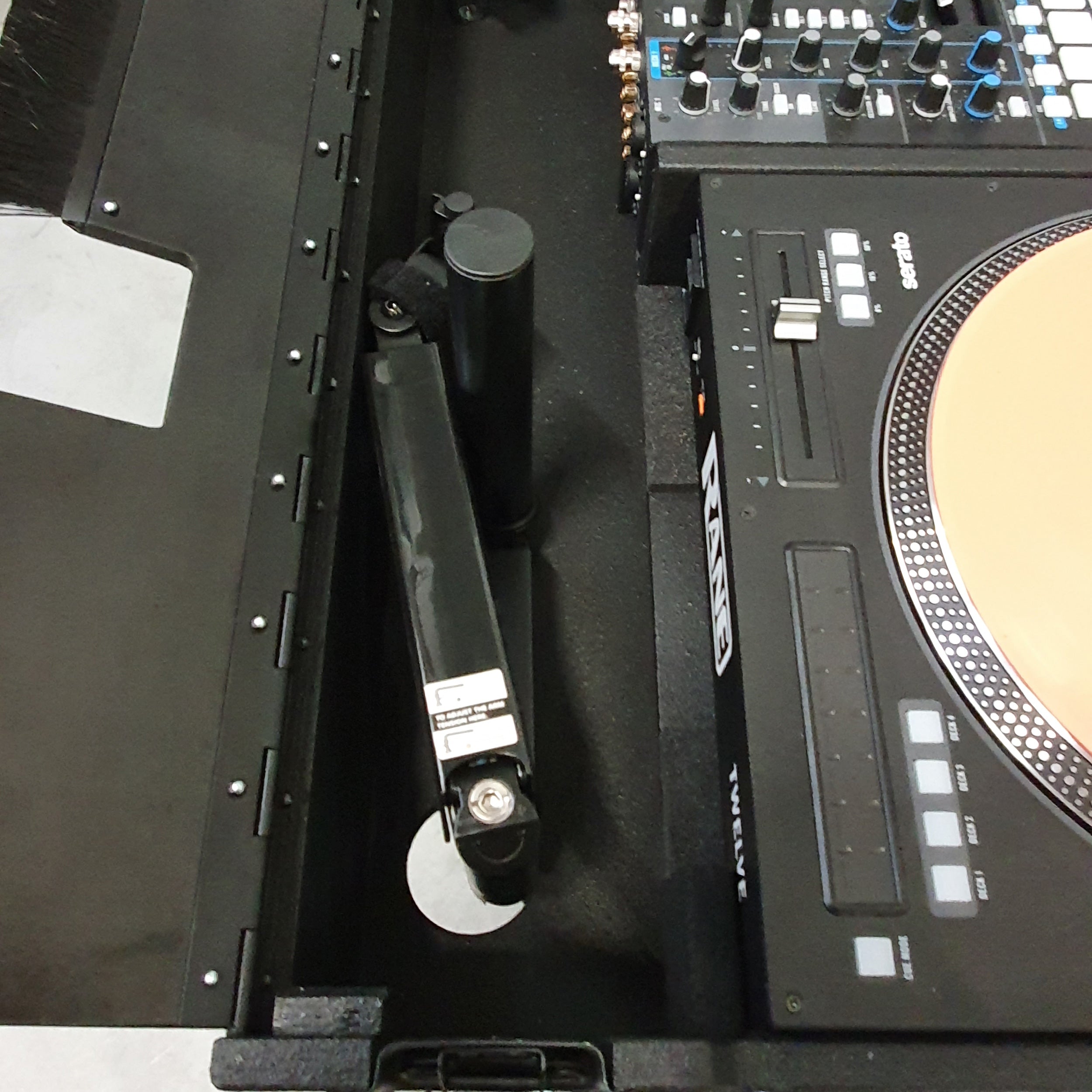 Flip-Ready Easy Retracting Hydraulic Lift Case for RANE Twelve Seventy and Seventy Two MKII Series , with Two Laptop Arms