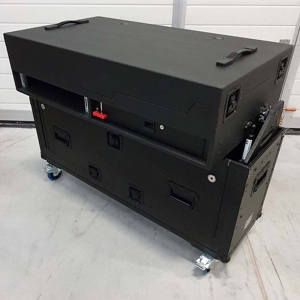 Flip-Ready Easy Retracting Hydraulic Lift Case for RANE Twelve Seventy and Seventy Two MKII Series , with Two Laptop Arms