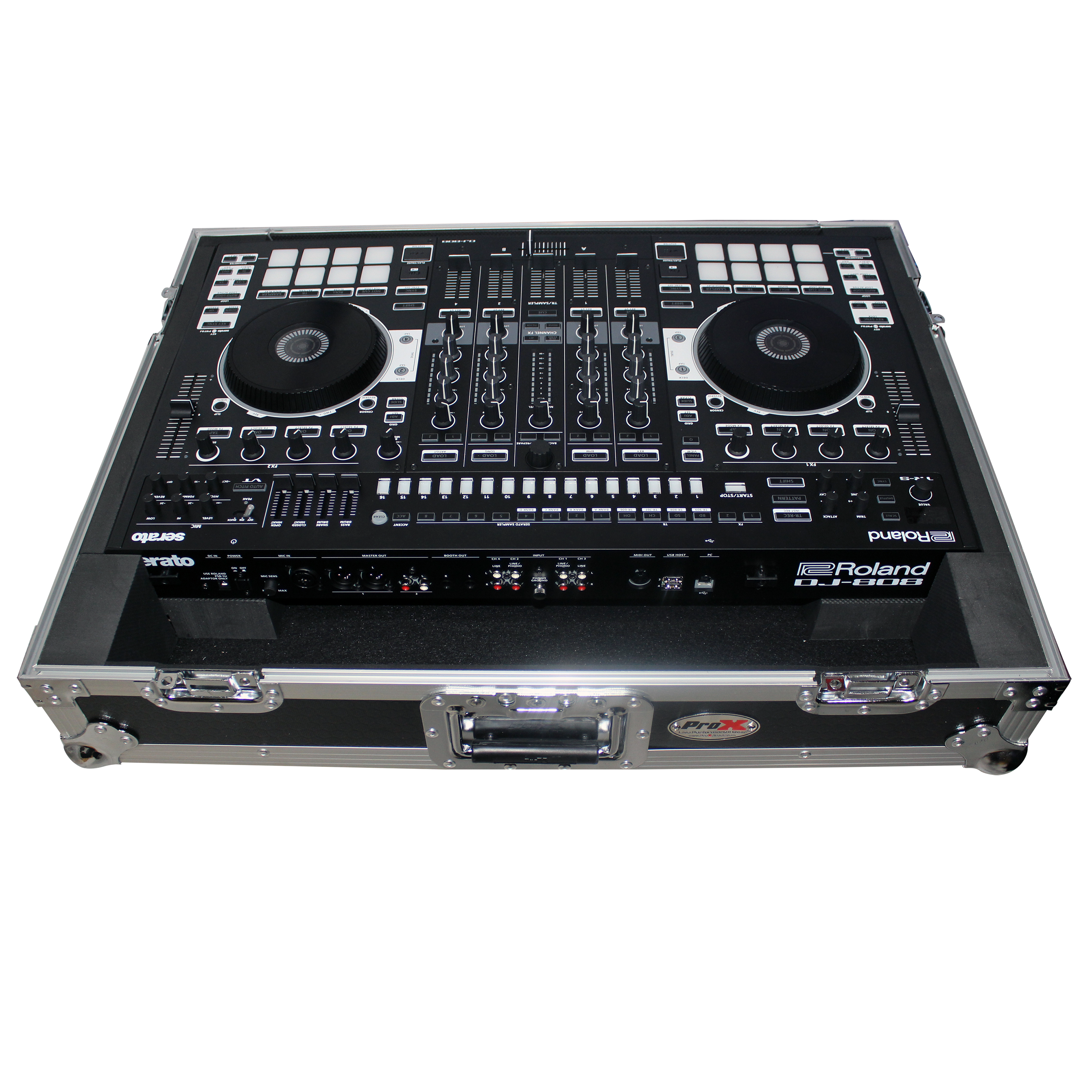 Flight Case for Roland DJ-808 or Denon MC7000 Digital Controller W-Wheels
