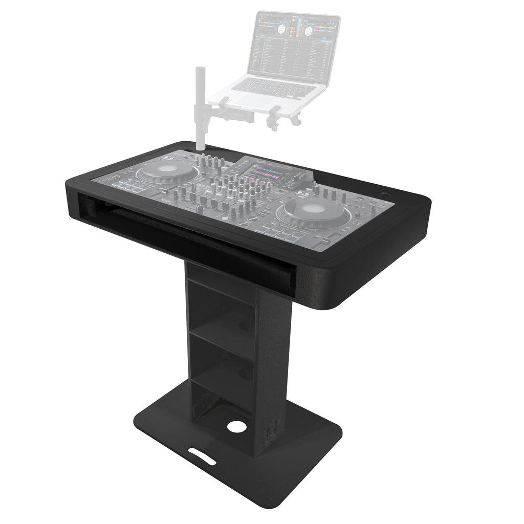 Control Tower DJ Podium with Road Cases for Pioneer DDJ-REV7 DDJ-FLX10 XDJ-XZ  RANE Four - Black Finish