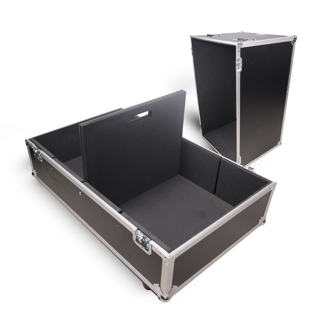 Universal ATA Dual Speaker Flight Case for 2x RCF NX12-SMA Turbosound TFM122m Speaker and similar sizes 23x18x13 in.