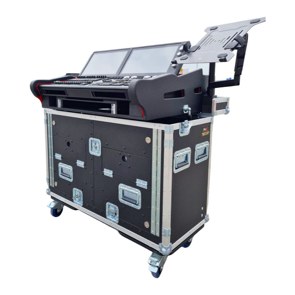 Flip-Ready™ Hydraulic Console Case for ChamSys MagicQ MQ500M w/ 2U Rack Space
