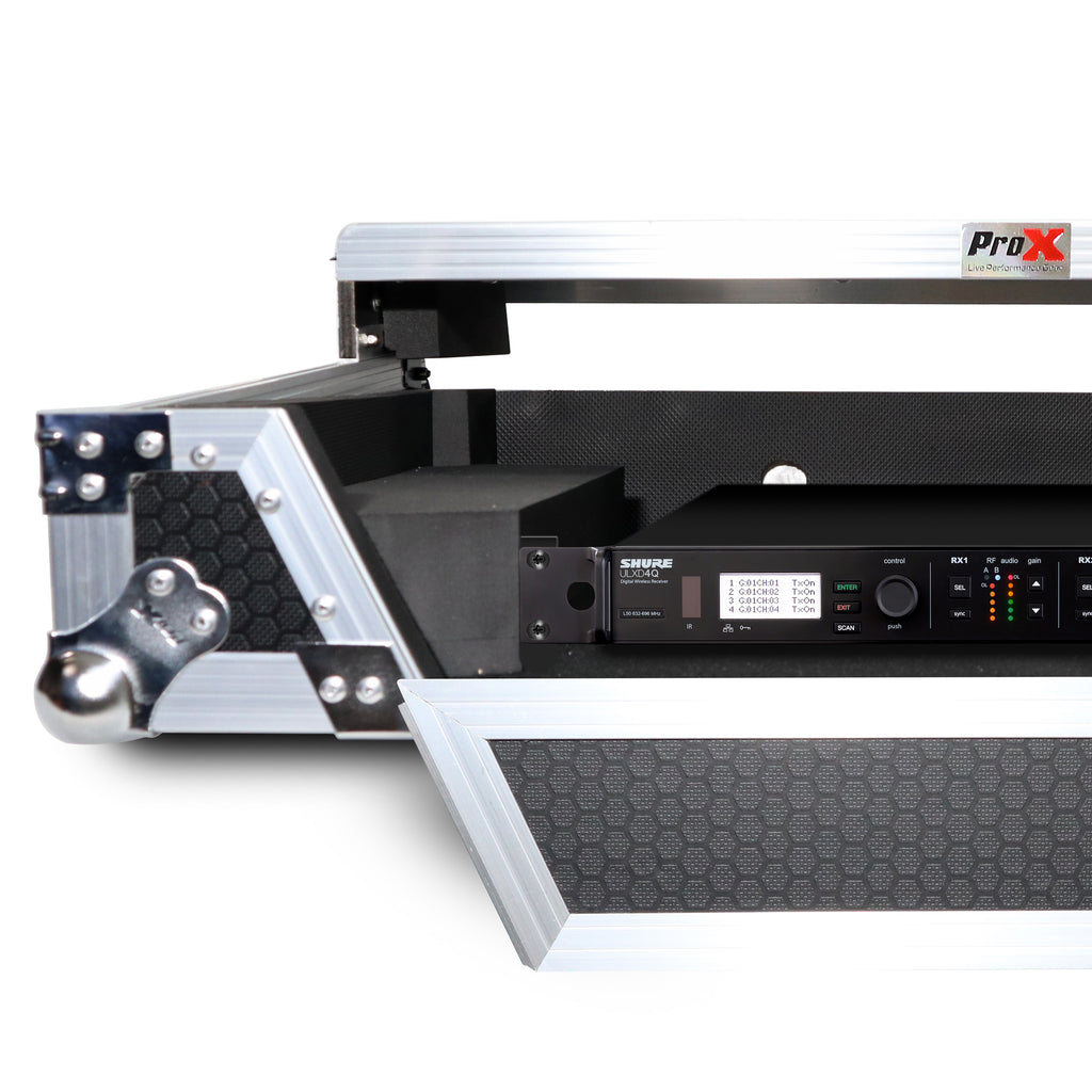 Flight Case For Pioneer DDJ-800 Digital Controller W-Sliding Laptop Shelf and Wheels & 1U Rackspace