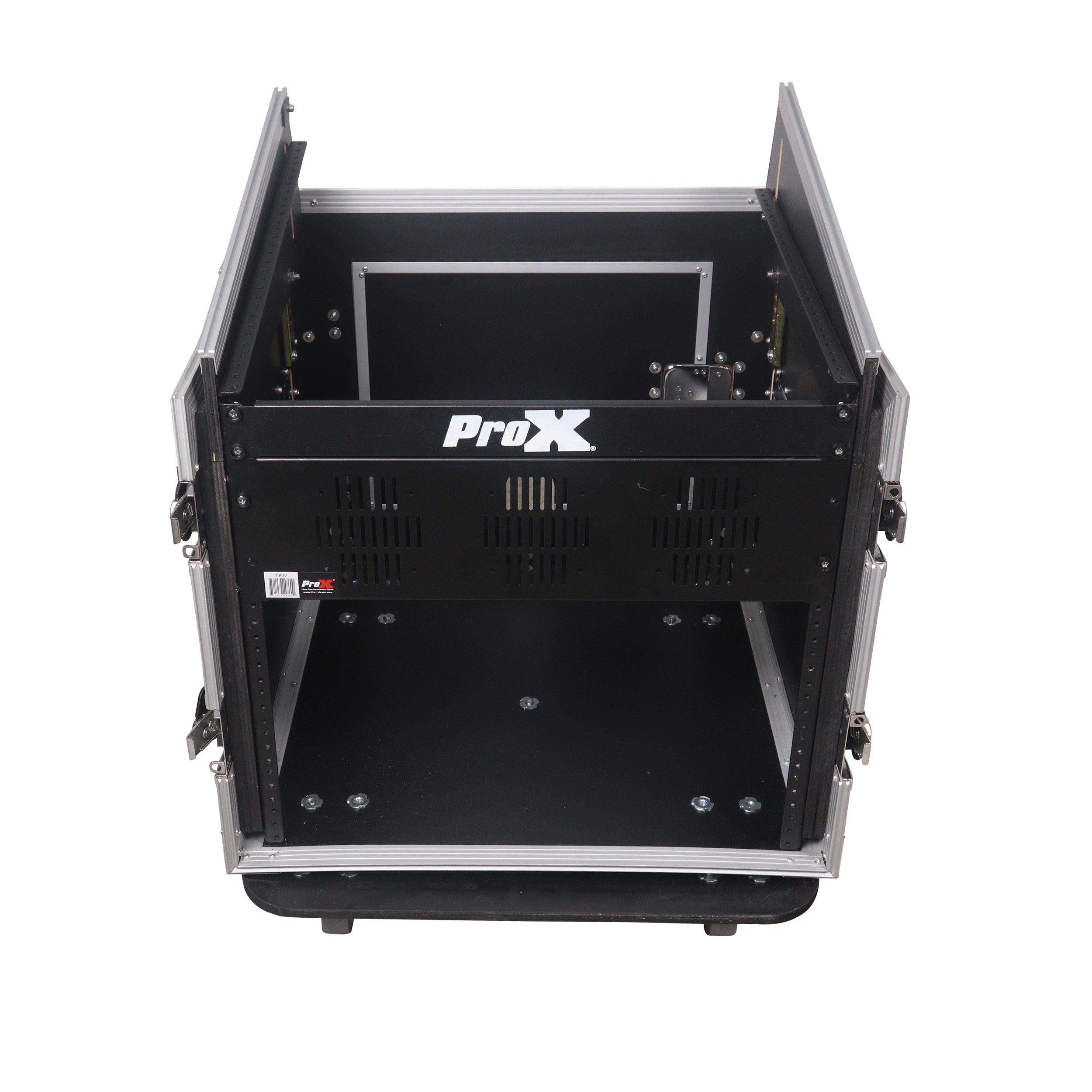 10U Vertical Rack Mount Flight Case with 10U Top for Mixer Combo Amp Rack with Laptop Shelf and Caster Wheels
