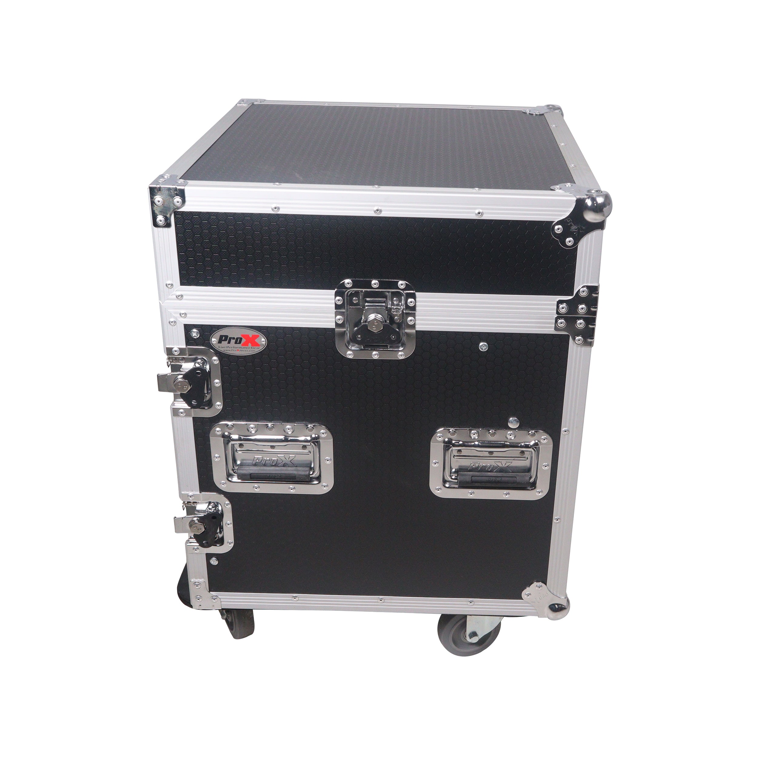 10U Vertical Rack Mount Flight Case with 10U Top for Mixer Combo Amp Rack with Caster Wheels