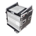 12U Vertical Rack Mount Flight Case with 10U Top for Mixer Combo Amp Rack with Caster Wheels