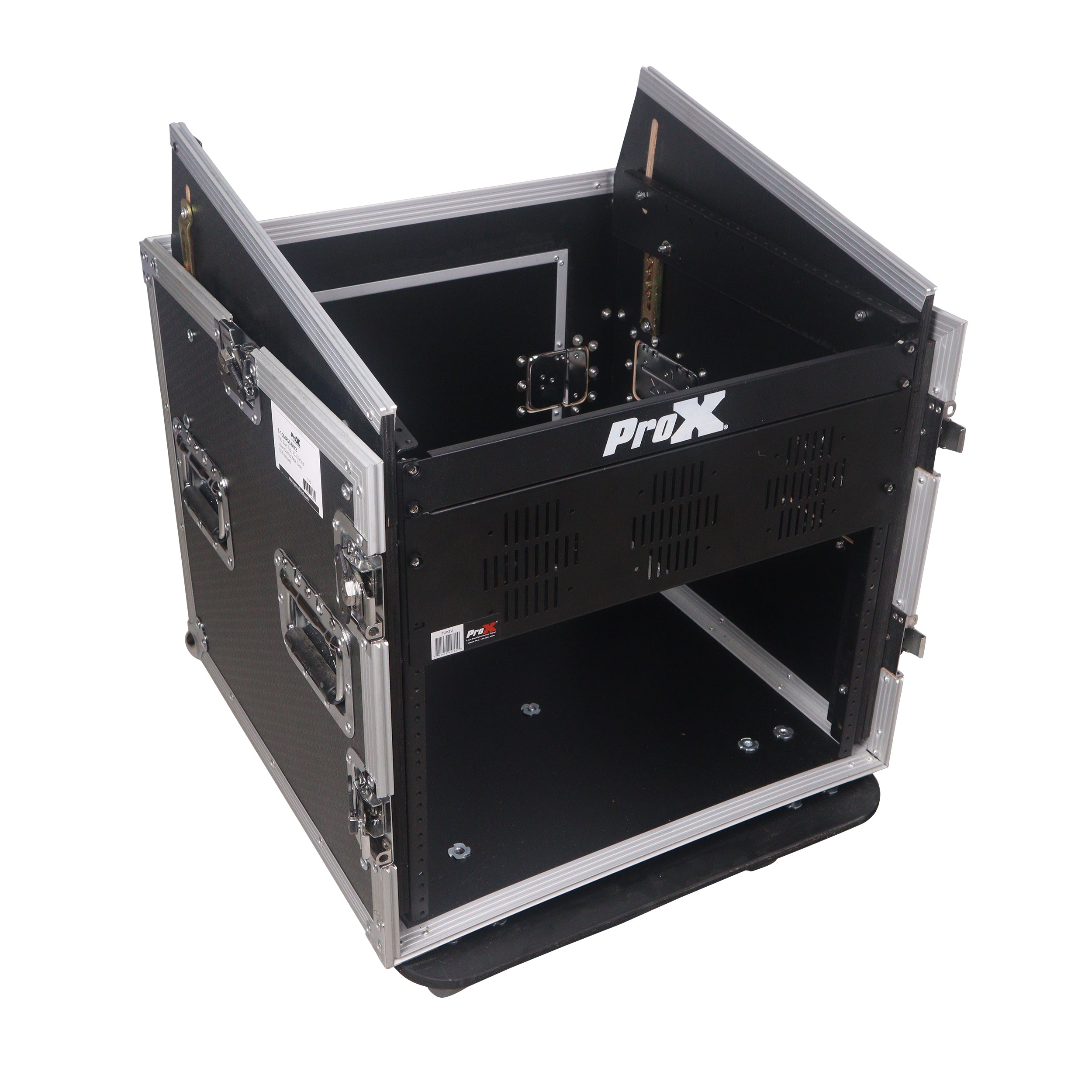 12U Vertical Rack Mount Flight Case with 10U Top for Mixer Combo Amp Rack with Caster Wheels