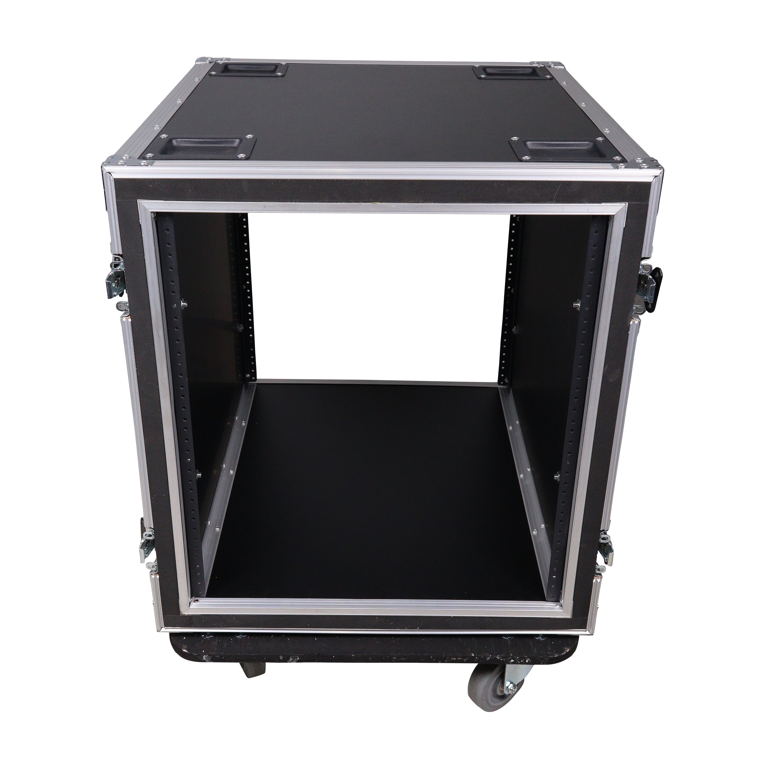 10U Space Shockproof Amp Rack ATA Flight Case 24 In Depth W-Casters