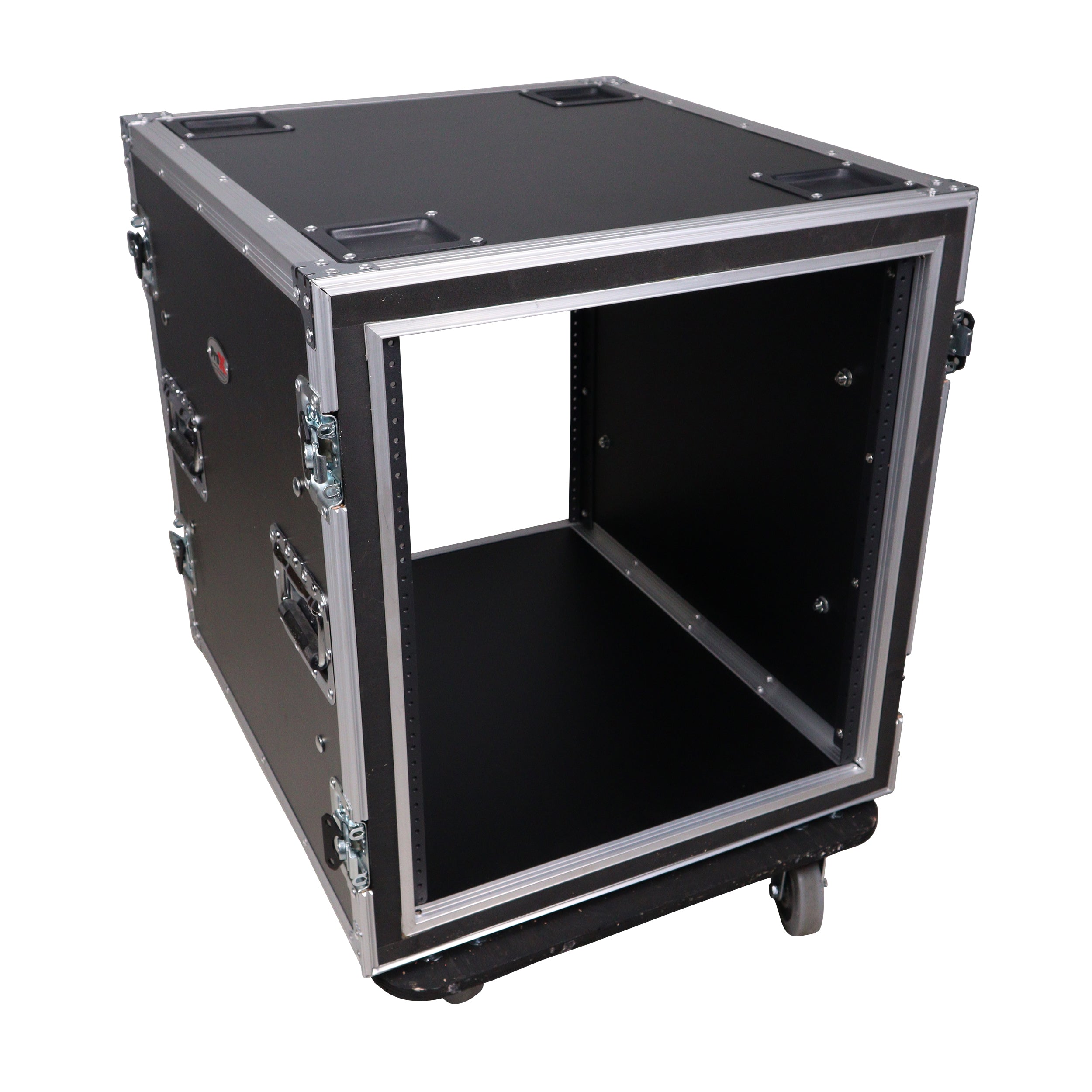 10U Space Shockproof Amp Rack ATA Flight Case 24 In Depth W-Casters
