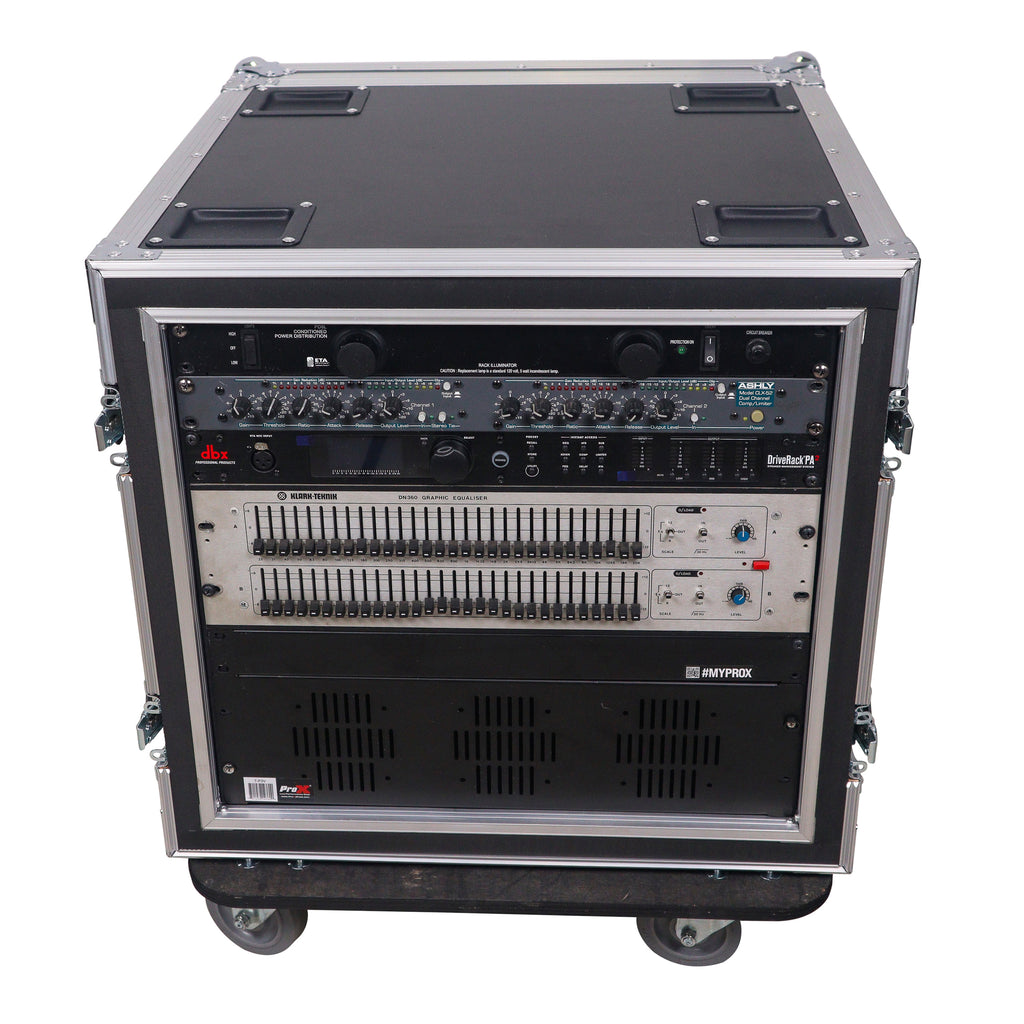12U Space Shockproof Amp Rack ATA Flight Case 20" Depth