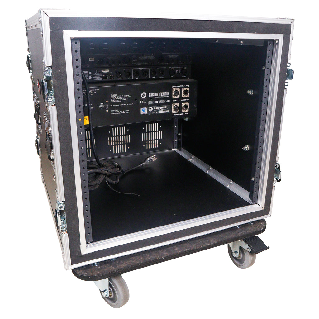 12U Space Shockproof Amp Rack ATA Flight Case 20" Depth