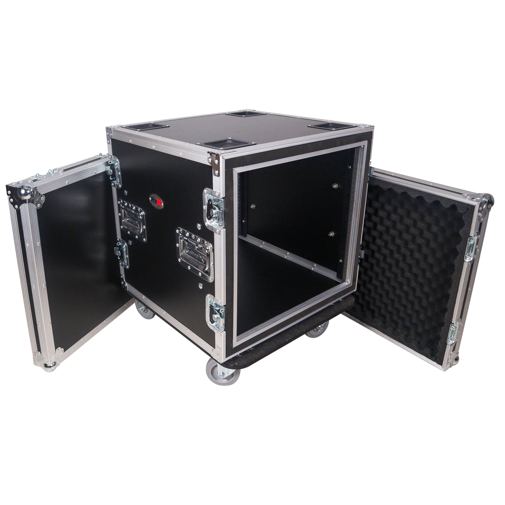12U Space Shockproof Amp Rack ATA Flight Case 20" Depth