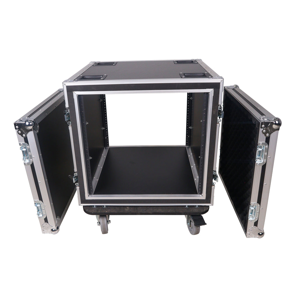 12U Space Shockproof Amp Rack ATA Flight Case 20" Depth