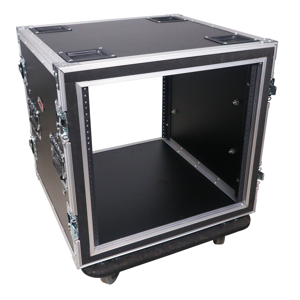 12U Space Shockproof Amp Rack ATA Flight Case 20" Depth