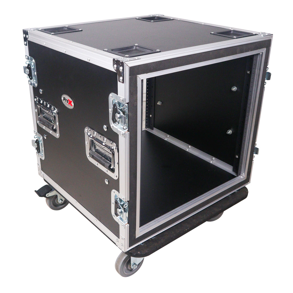 12U Space Shockproof Amp Rack ATA Flight Case 20" Depth