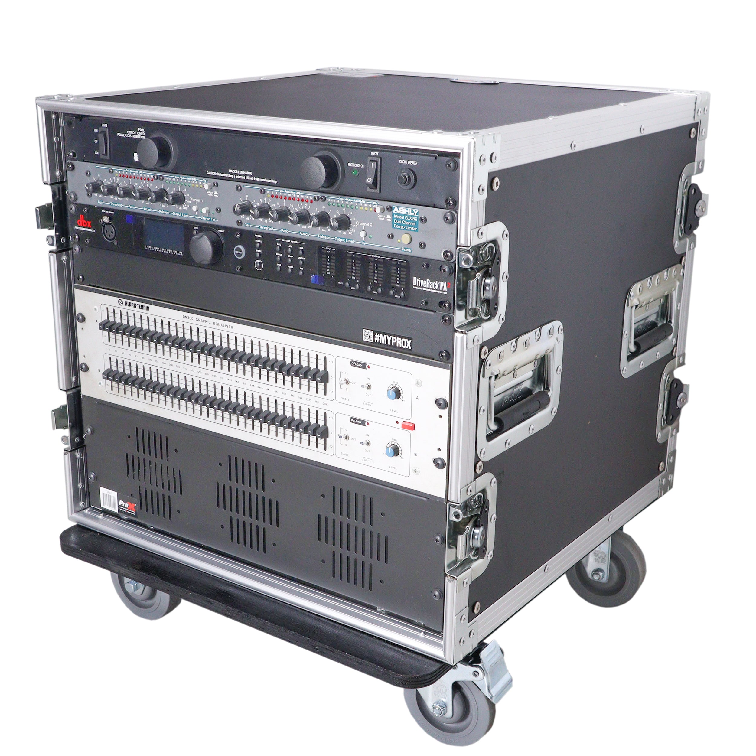 12U Vertical Amp Rack Mount Flight Case with Caster Wheels