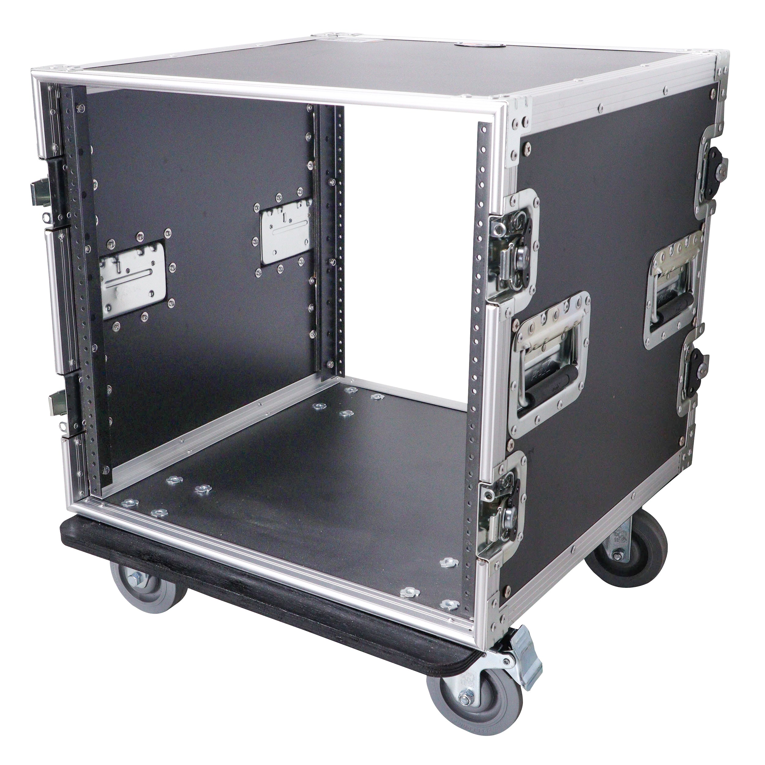 12U Vertical Amp Rack Mount Flight Case with Caster Wheels
