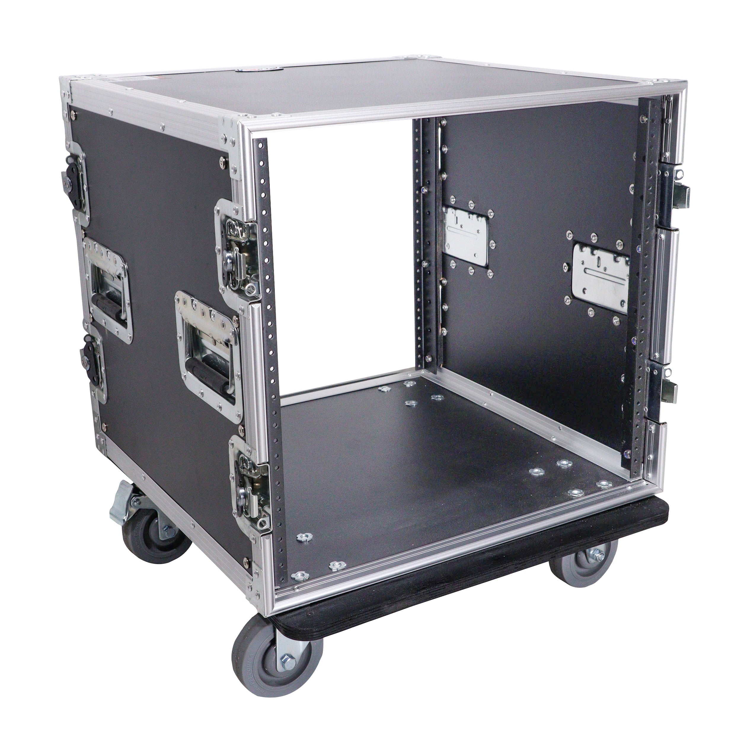 12U Vertical Amp Rack Mount Flight Case with Caster Wheels