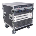 12U Vertical Amp Rack Mount Flight Case with Caster Wheels