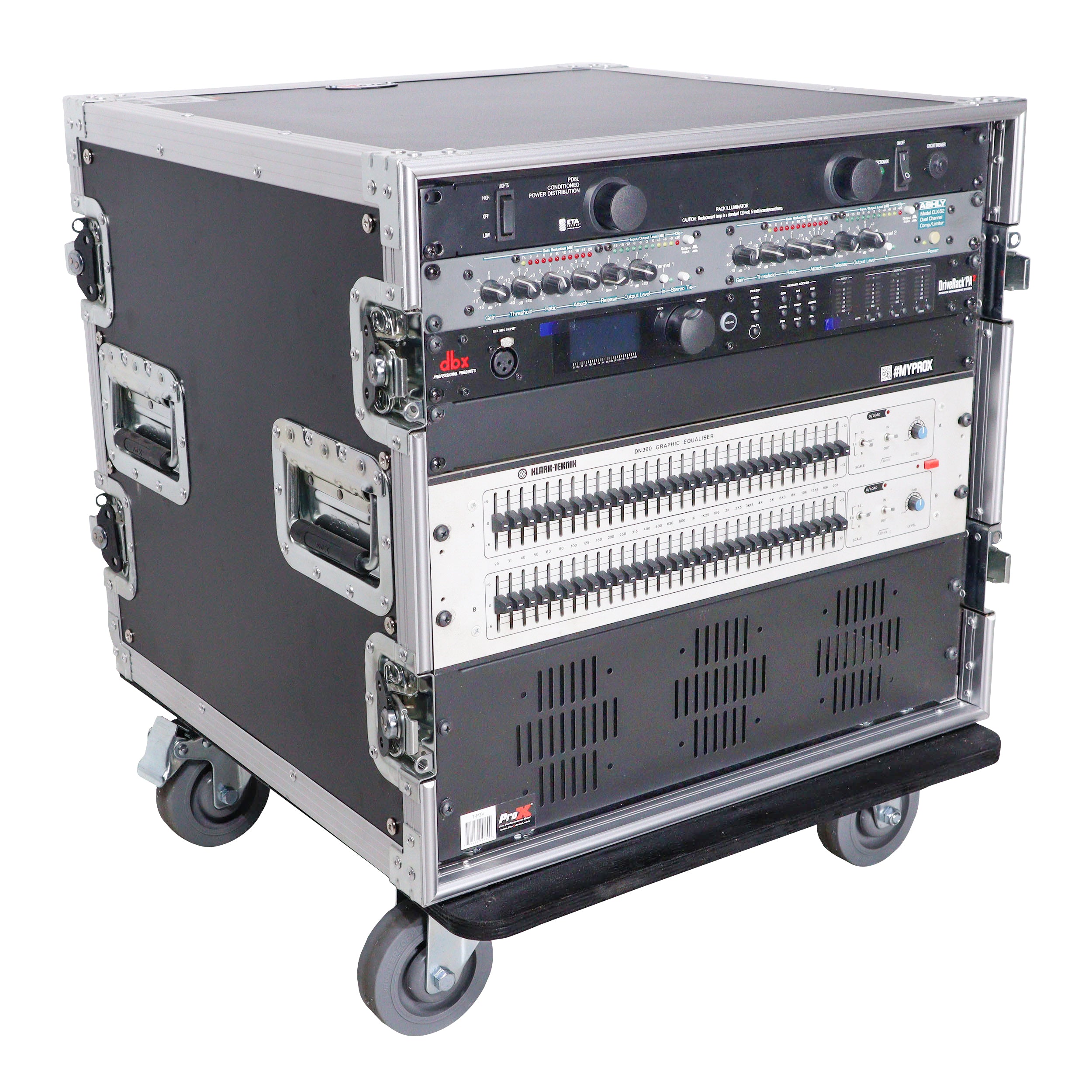12U Vertical Amp Rack Mount Flight Case with Caster Wheels