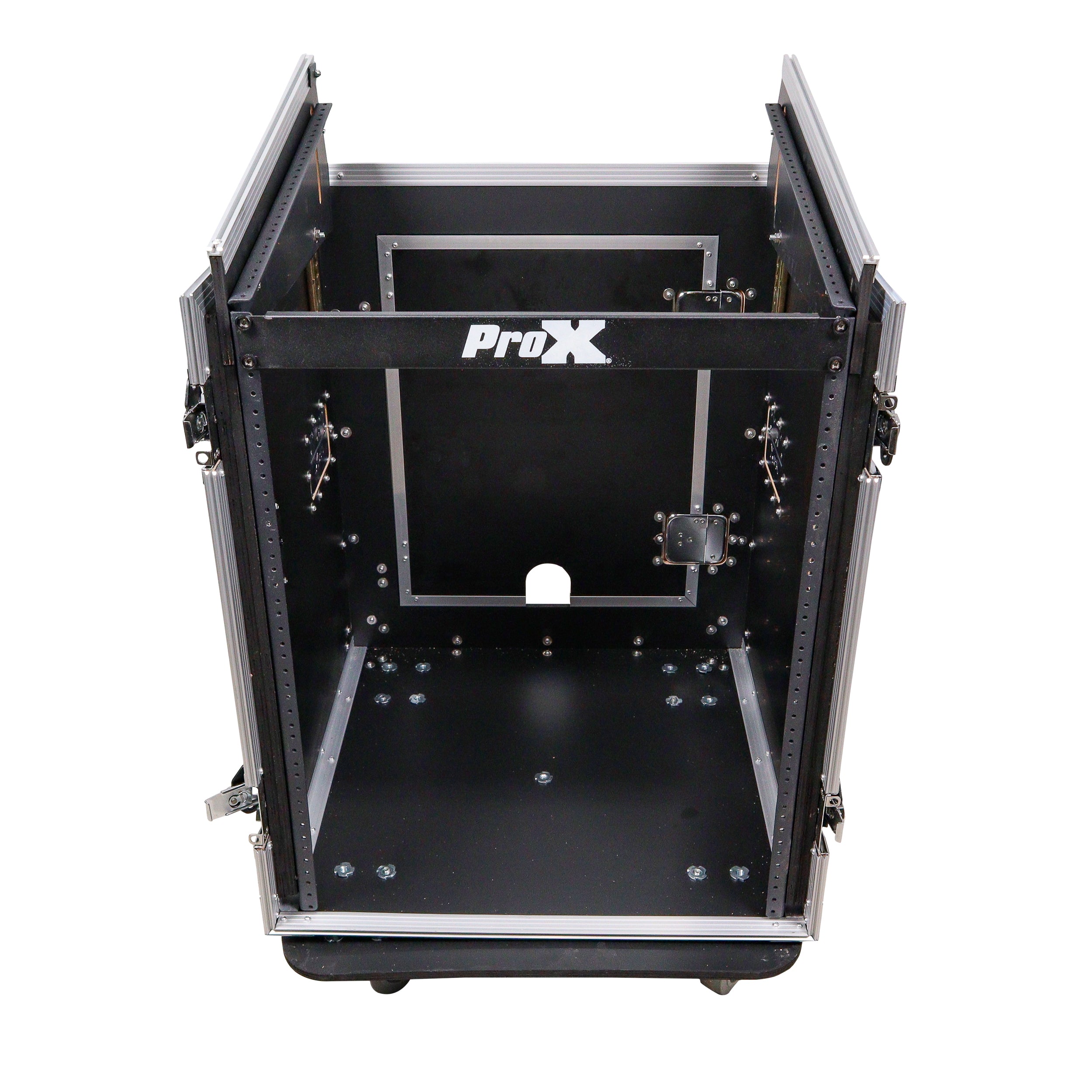 14U Vertical Rack Mount Flight Case with 10U Top for Mixer Combo Amp Rack with Caster Wheels