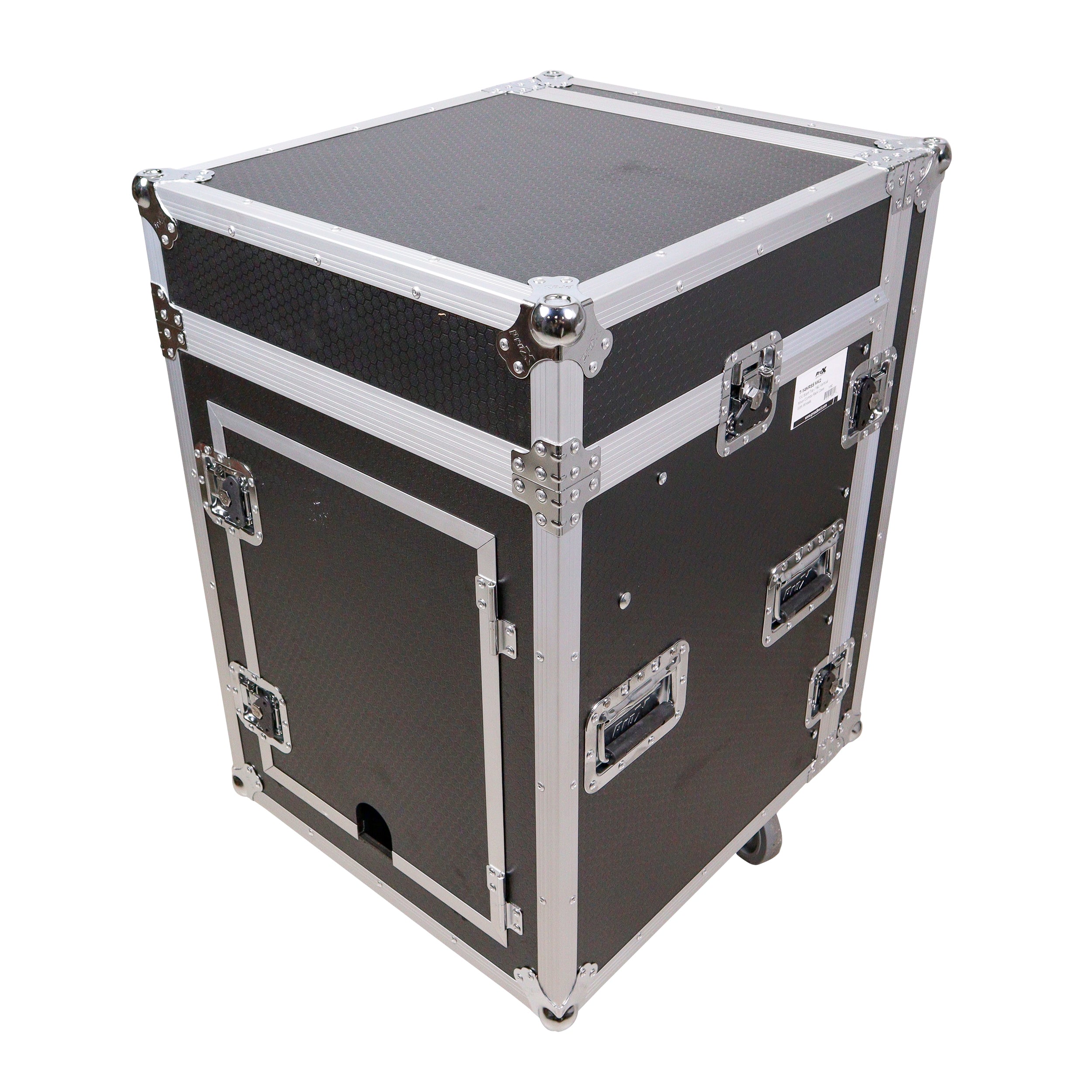 14U Vertical Rack Mount Flight Case with 10U Top for Mixer Combo Amp Rack with Caster Wheels