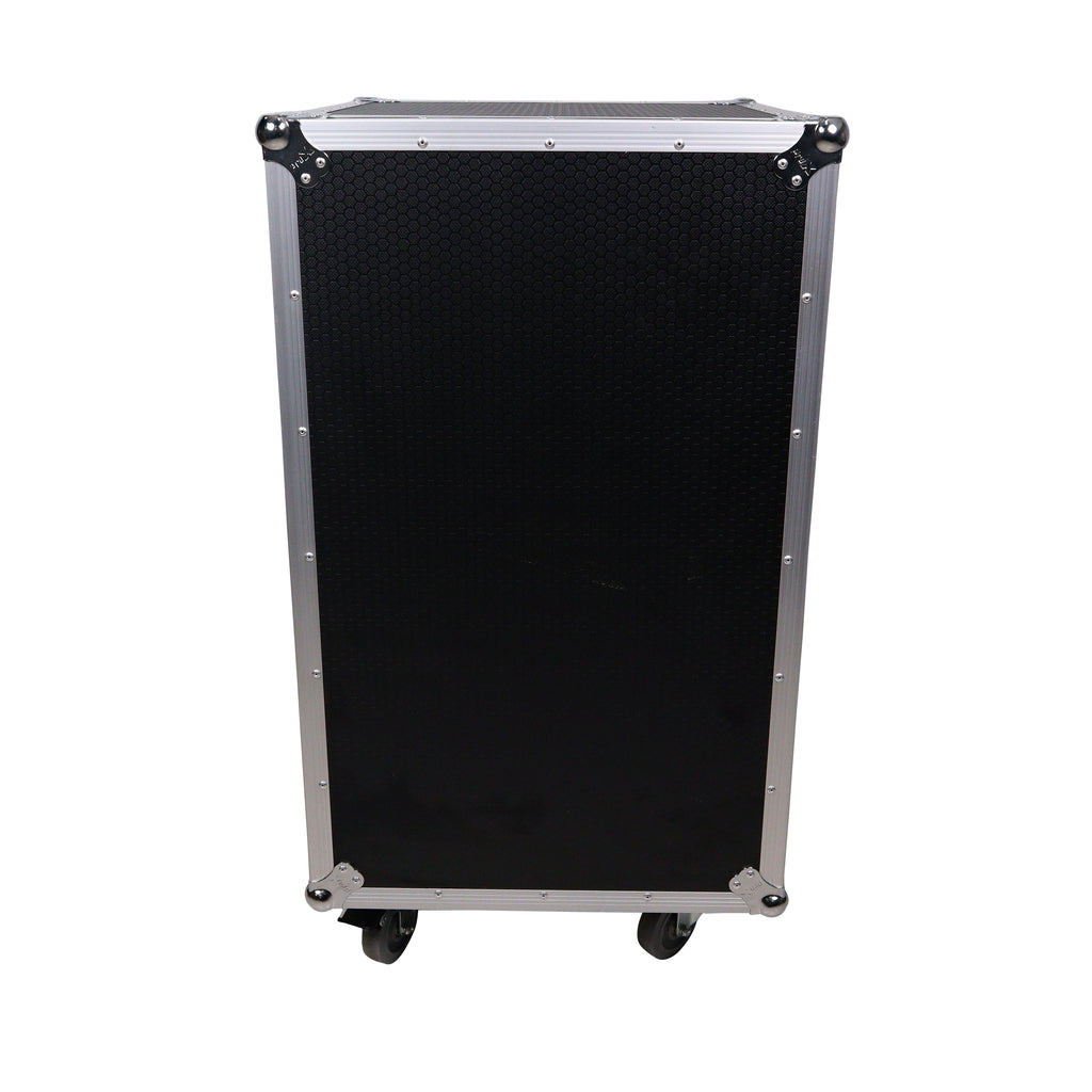 16U Vertical Rack Mount Flight Case with 10U Top for Mixer Combo Amp Rack with Laptop Shelf and Caster Wheels