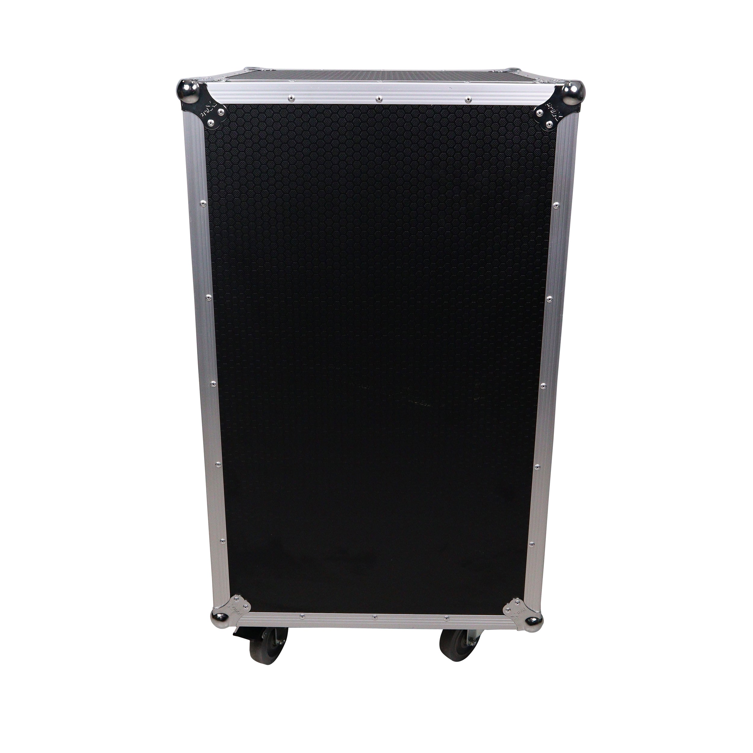 16U Vertical Rack Mount Flight Case with 10U Top for Mixer Combo Amp Rack with Laptop Shelf and Caster Wheels