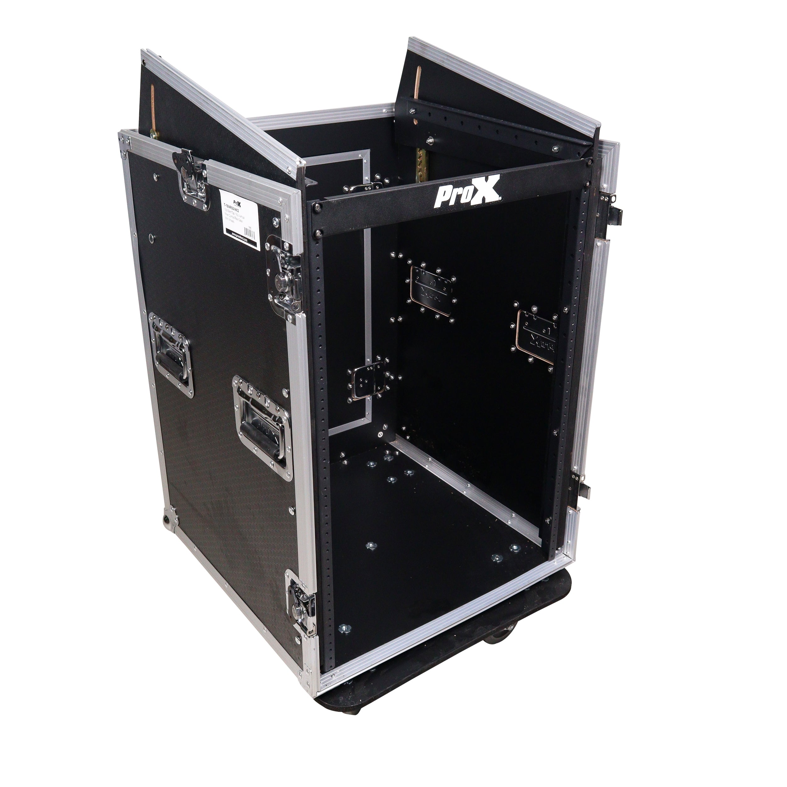 16U Vertical Rack Mount Flight Case with 10U Top for Mixer Combo Amp Rack with Caster Wheels