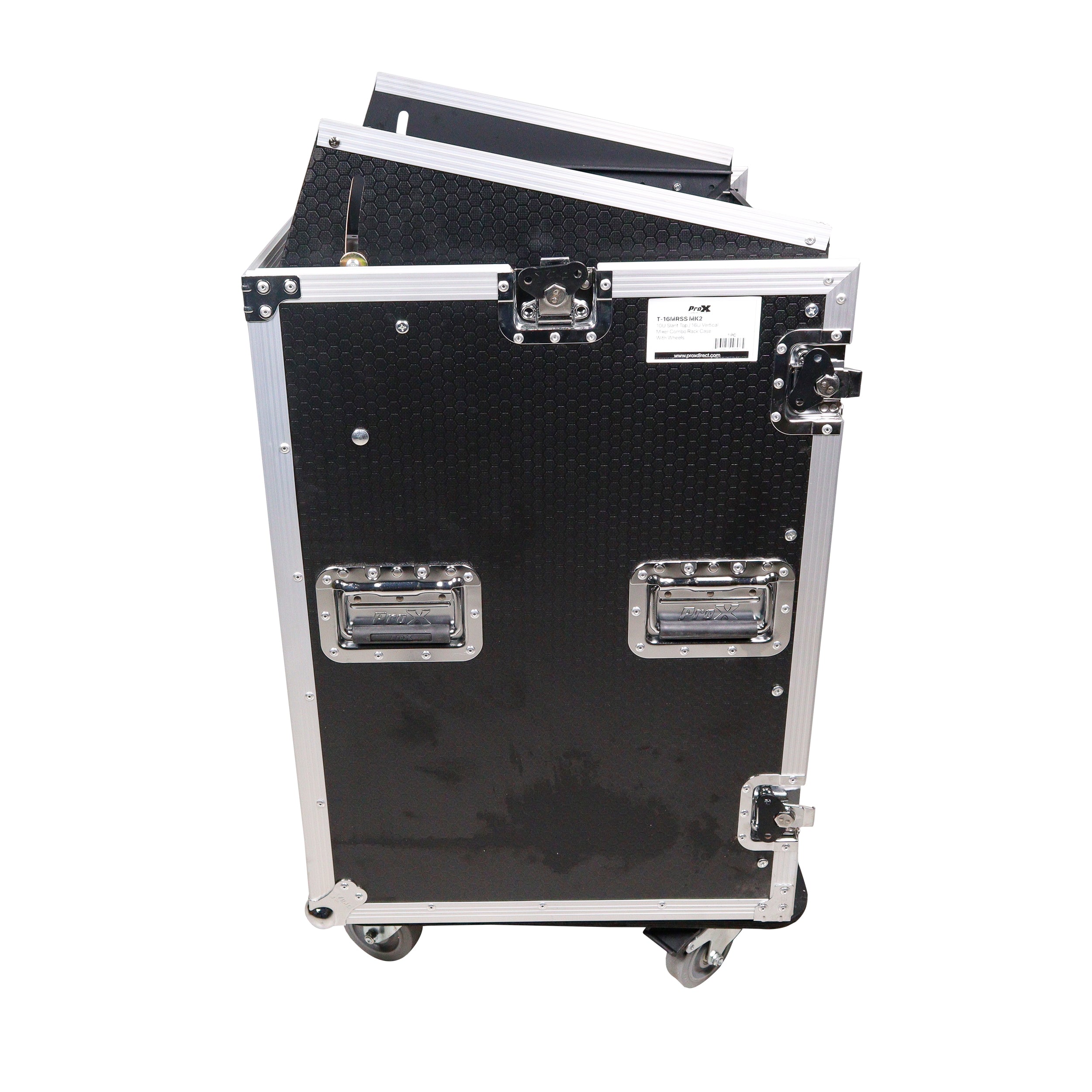 16U Vertical Rack Mount Flight Case with 10U Top for Mixer Combo Amp Rack with Caster Wheels