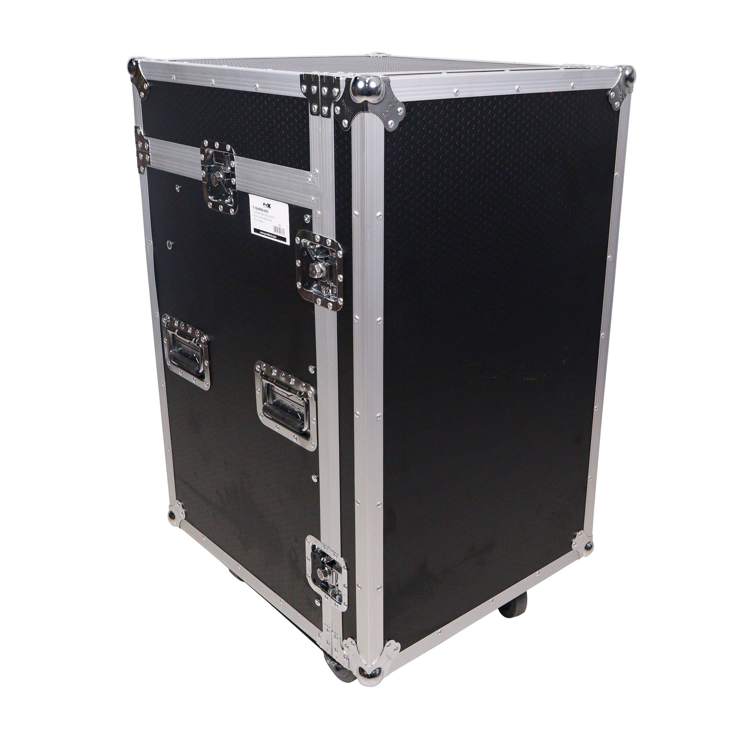 16U Vertical Rack Mount Flight Case with 10U Top for Mixer Combo Amp Rack with Caster Wheels