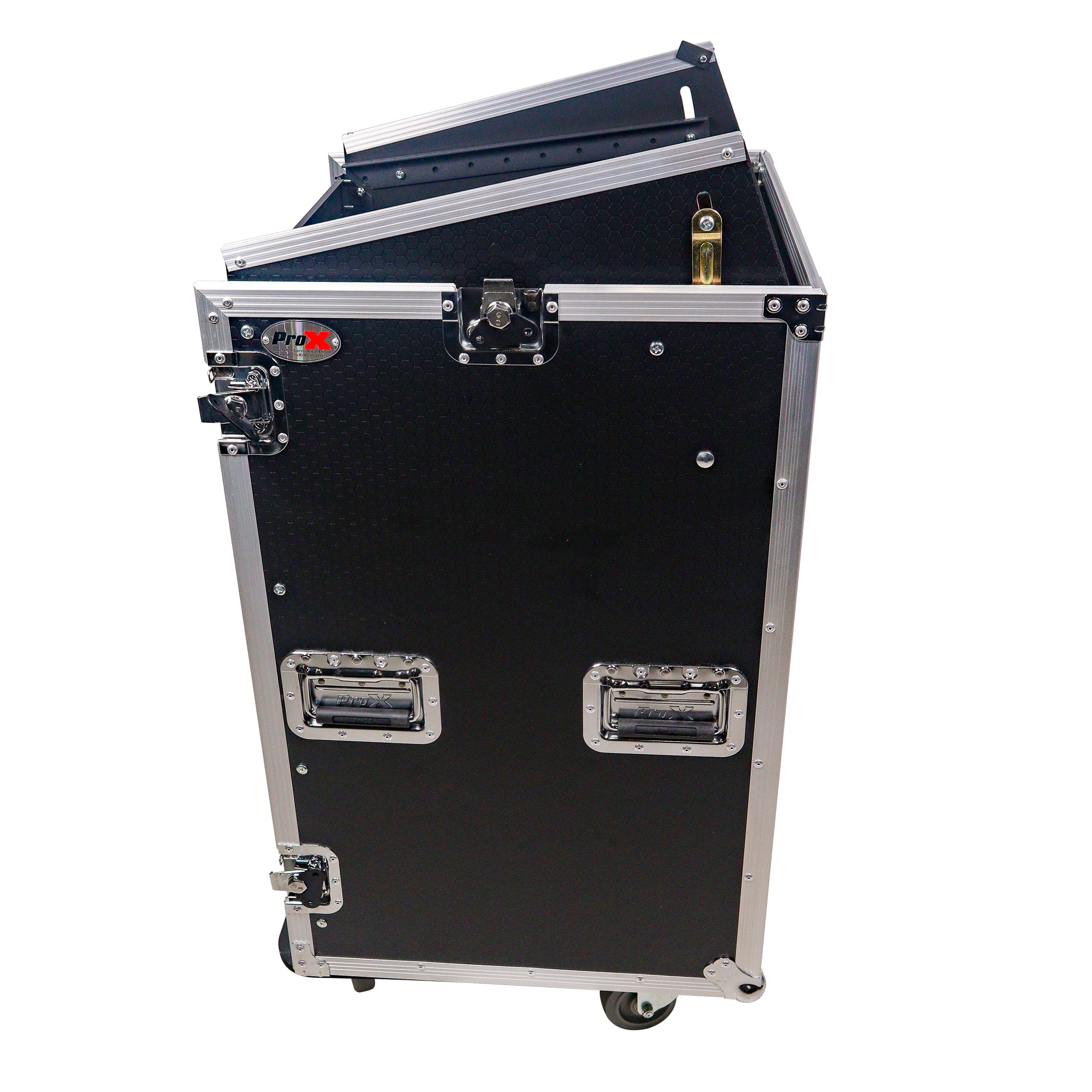 18U Vertical Rack Mount Flight Case with 10U Top for Mixer Combo Amp Rack with Caster Wheels